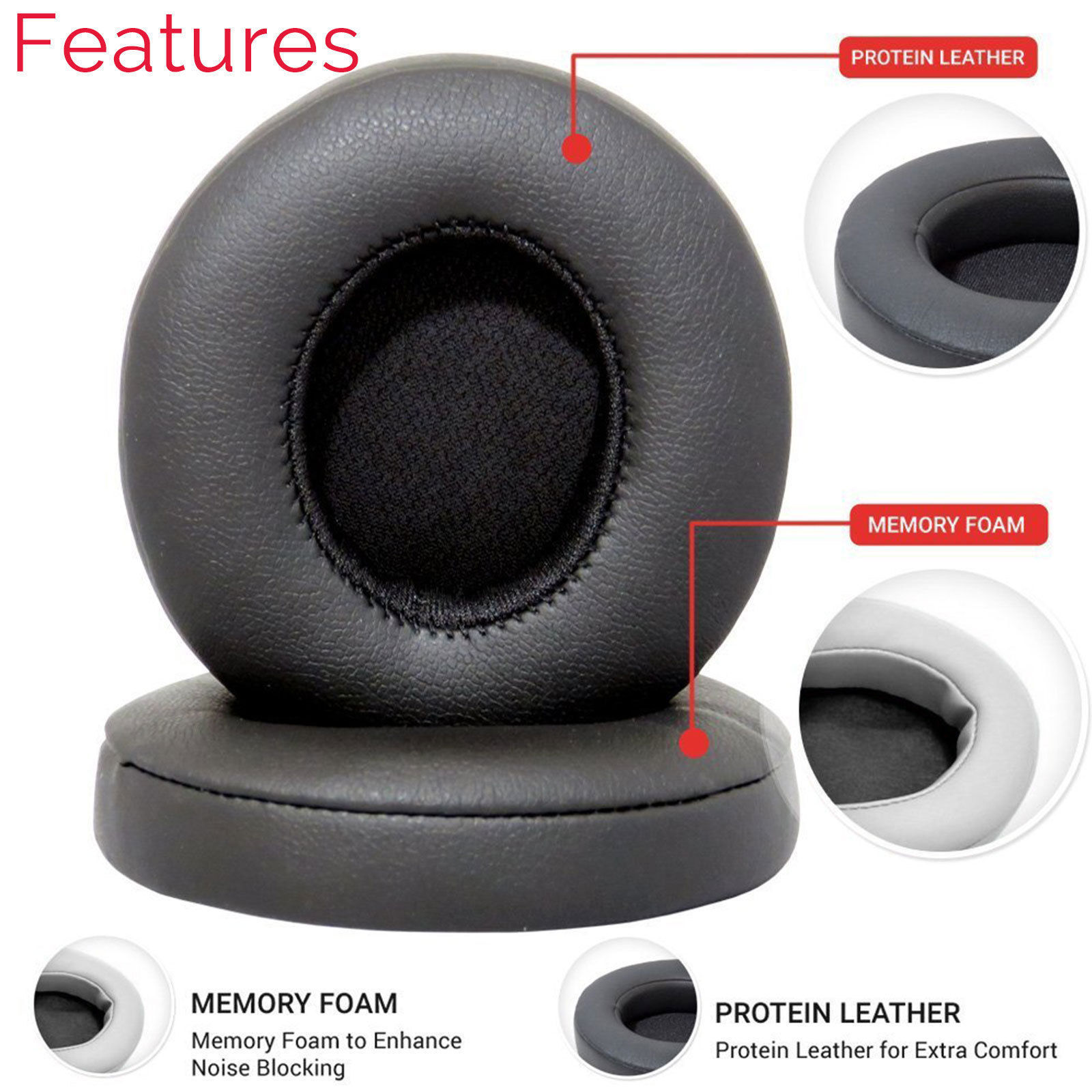 Replacement Ear Pad Cushion for Beats by dr dre Studio3 HEADPHONE Wireless
