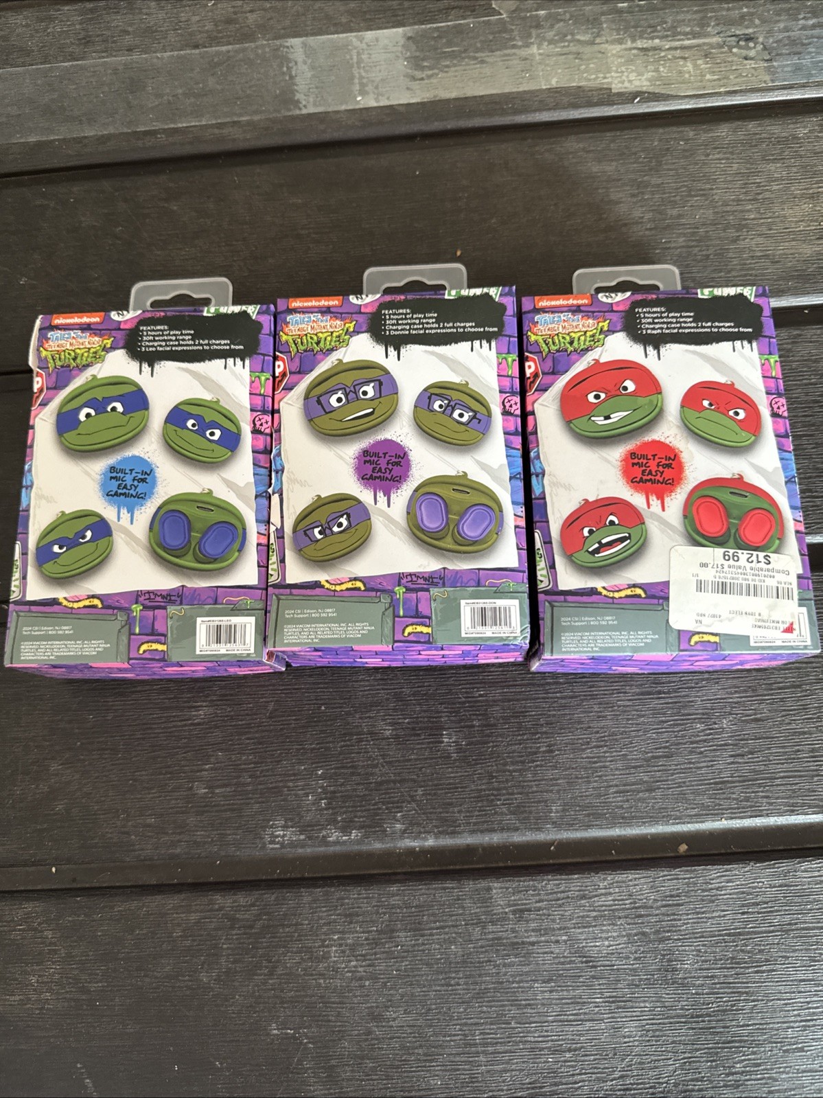 Ninja Turtle Earphones Set Of 3 Leo, Don & Raph. Charger Is Not Included. New.