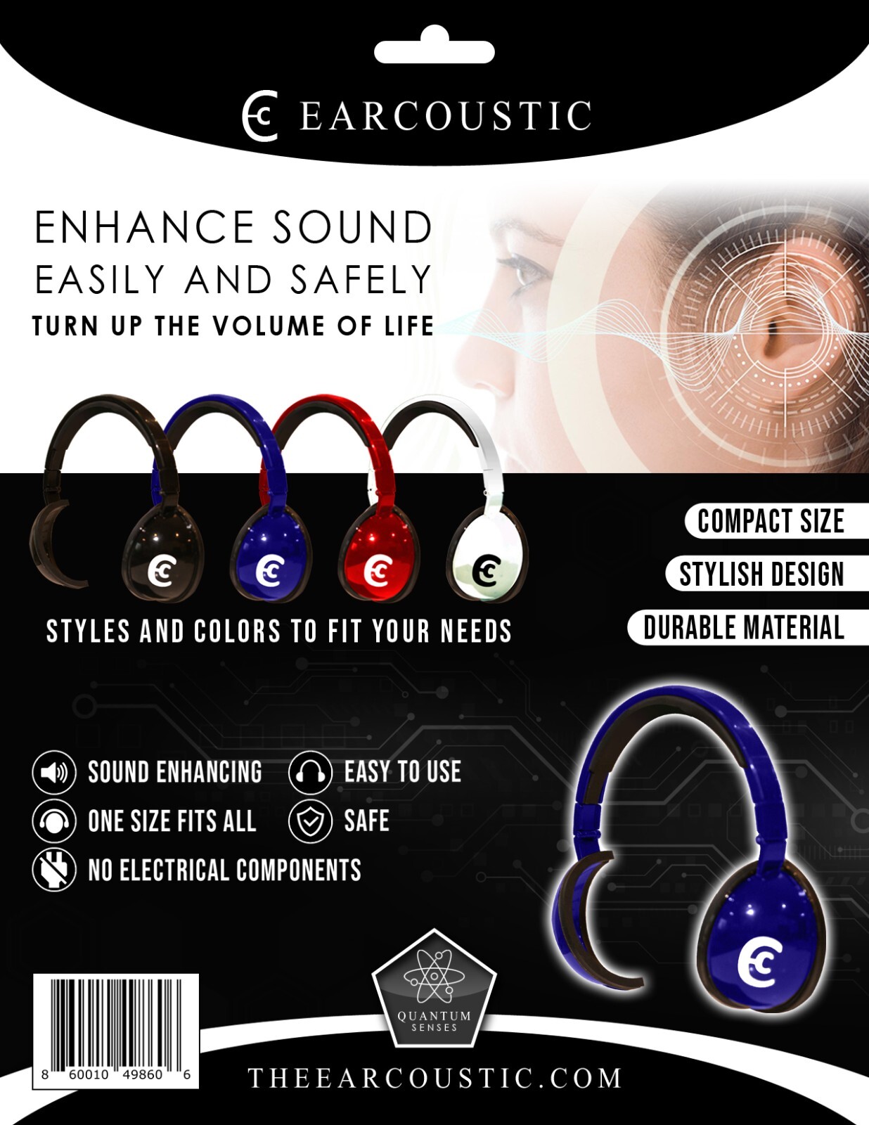 Earcoustic Headphones “Readers For Your Ears”, Hearing Aid Headphones