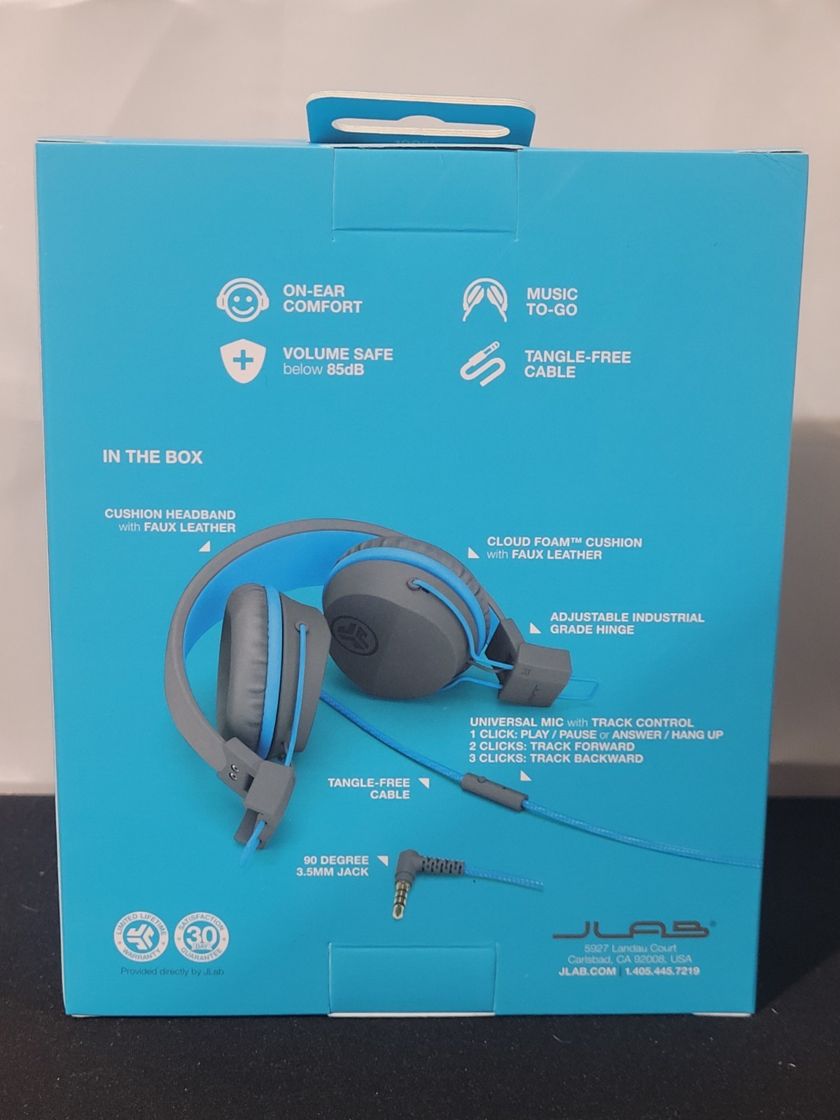 Lot of 6 – JLab JBuddies Studio Wired Over-the-Ear Headphones – Gray/Blue