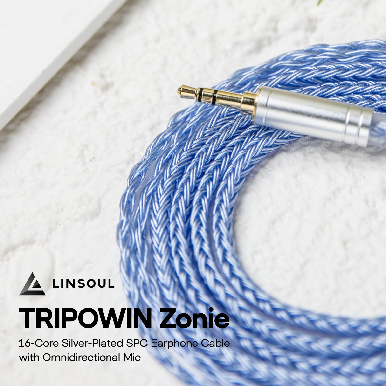 16 Core Silver Plated IEM Cable, 1.25m SPC, 2pin 0.78mm, 3.5mm, Blue