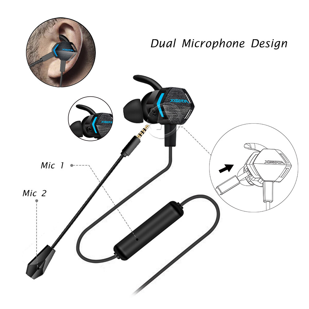 iPhone PC Gaming Headsets Xiberia MG-2 Pro XBOX PS In-Ear Headphones w/ BOOM MIC