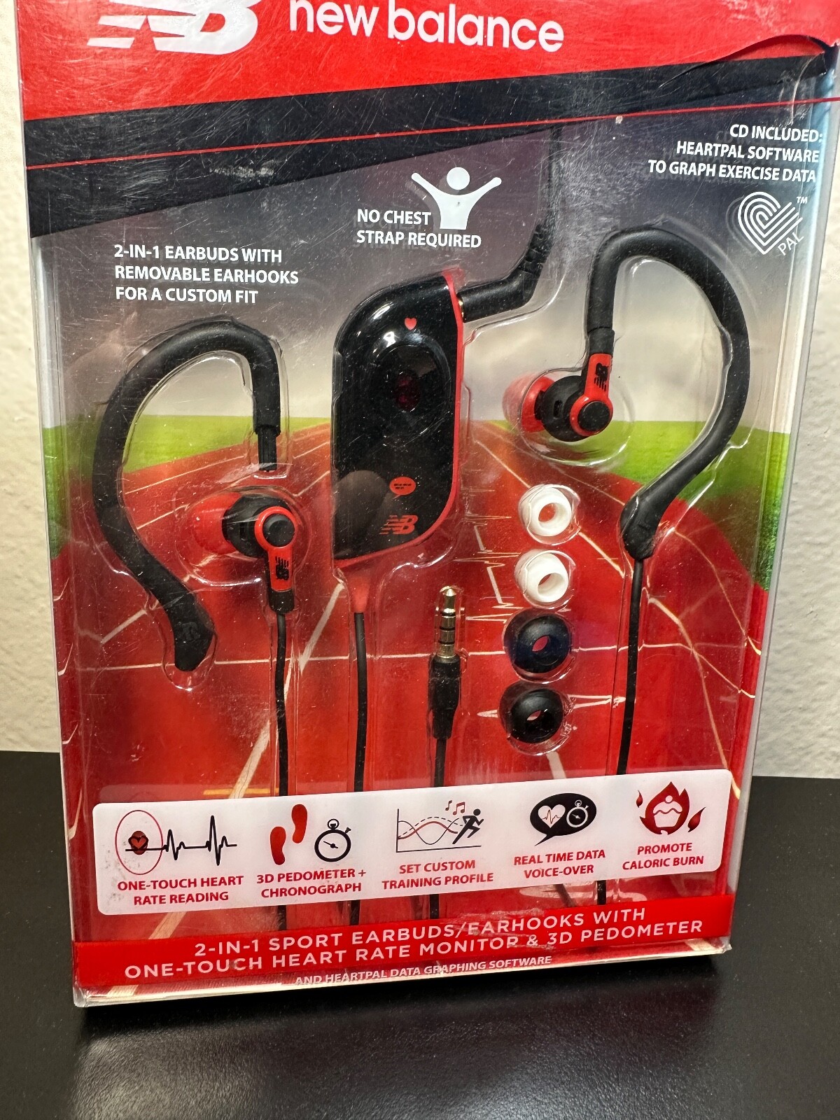 New Balance NB639B 2-in-1 Earbuds / Ear Hooks + Heart Rate Monitor + Pedometer