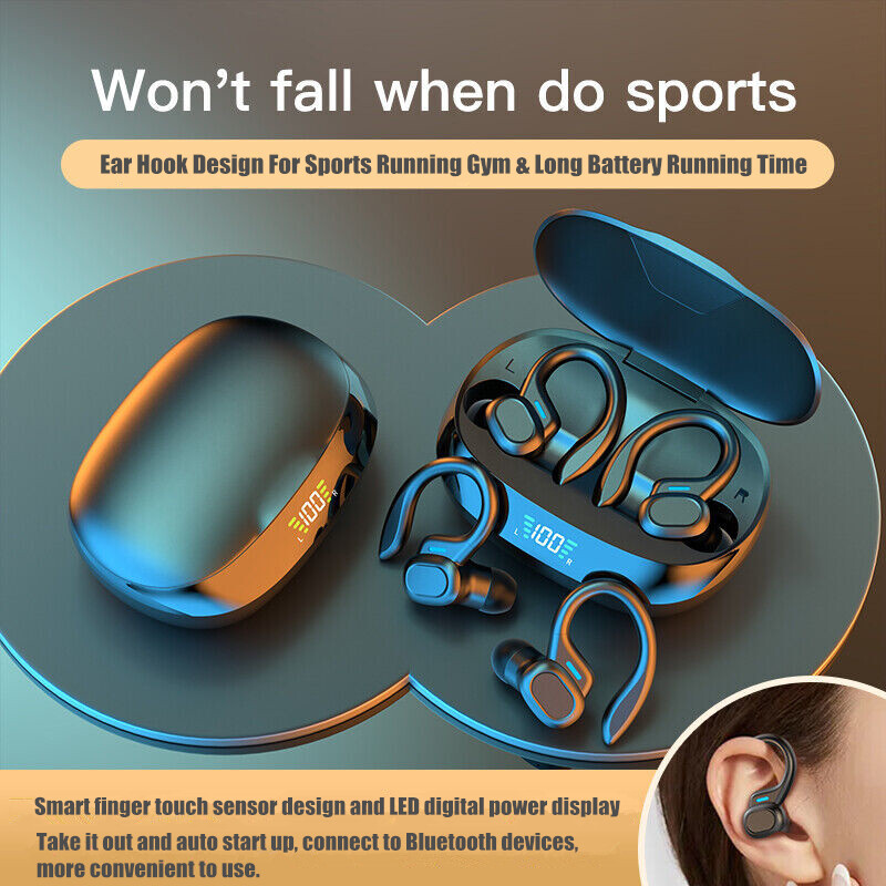 Wireless Bluetooth Earphones Sports Headphones Ear Hook Running Earbuds Headset