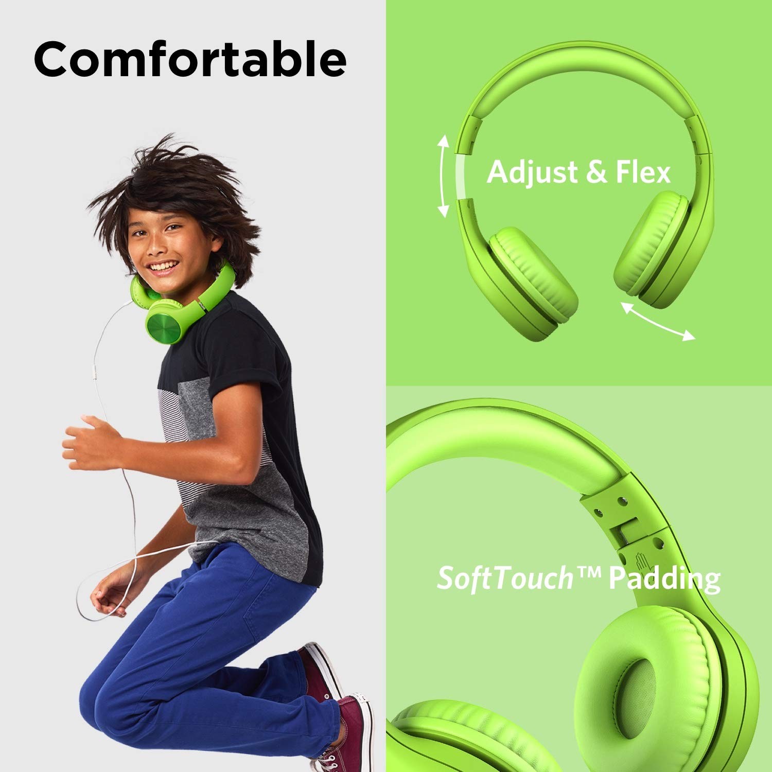 LilGadgets Connect+ Pro Wired Kids Headphones for School with Microphone, Vol…