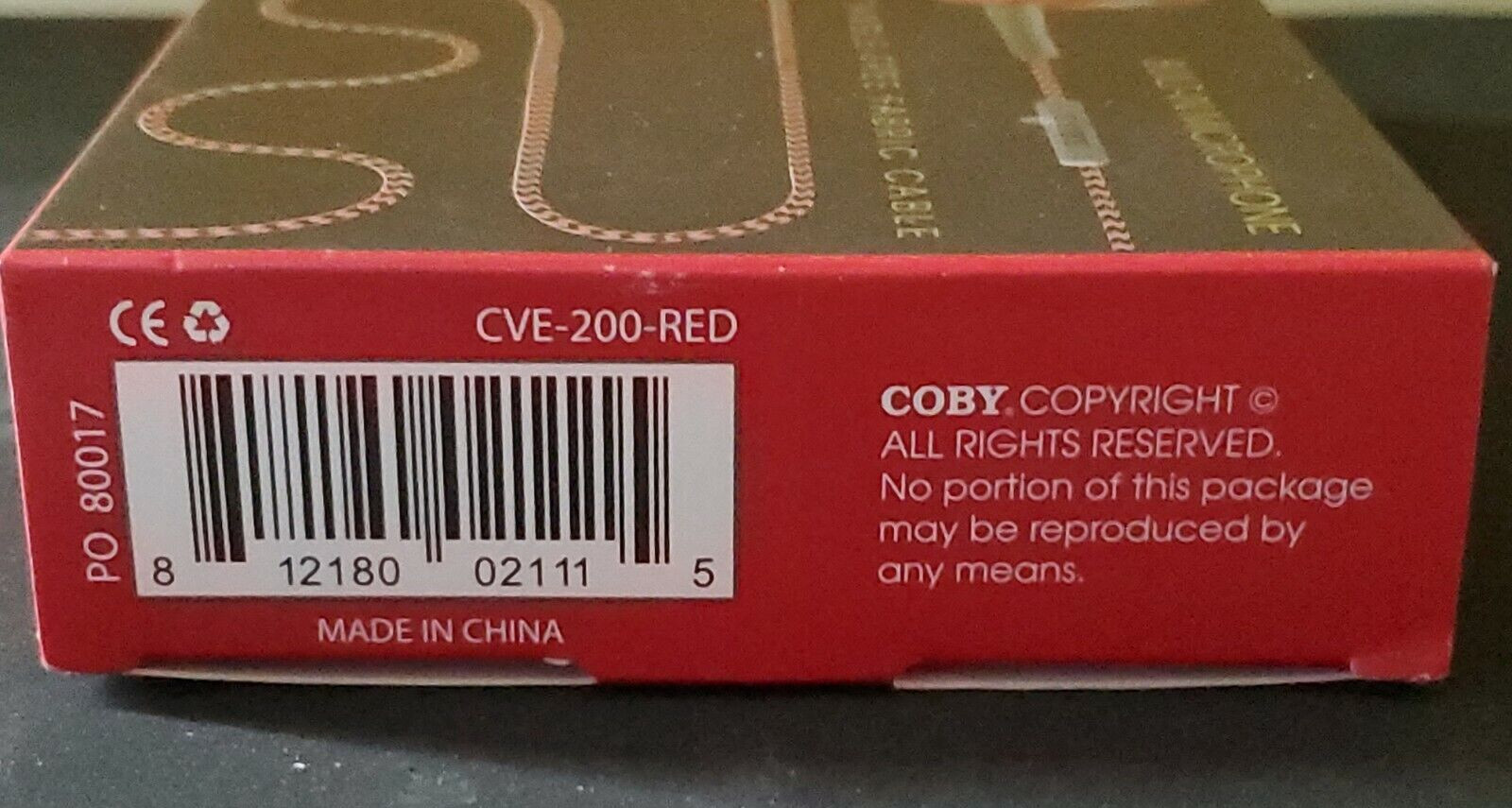 Coby CVE-200-RED Earbuds Jammerz Metal Stereo Built In Microphone SEALED