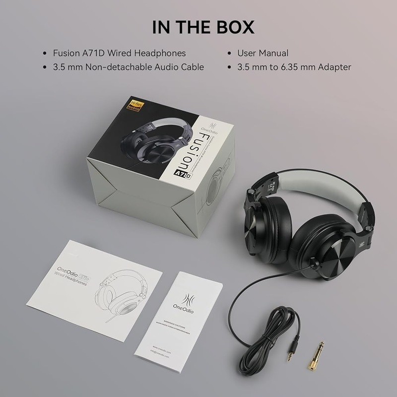 Studio-Grade Headphones 40mm Drivers DJ Monitoring Single-Sided Over Ear Comfort