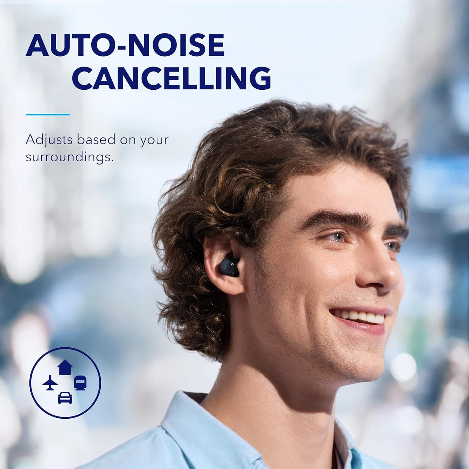 Space A40 Wireless Earbuds with Adaptive Noise Cancelling and 50H Playtime