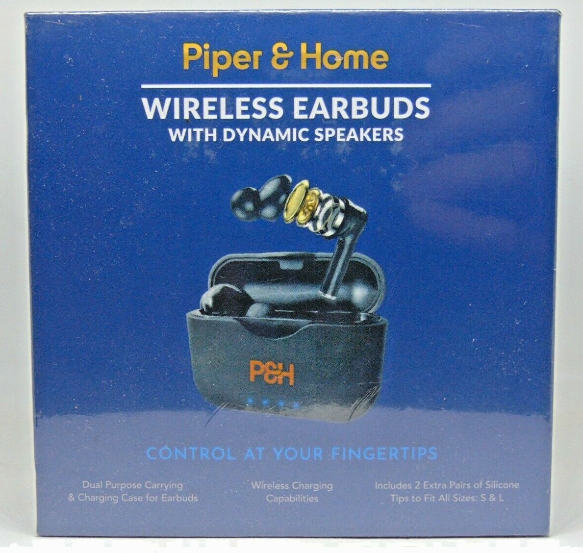 Piper & Home Wireless Earbuds with Dynamic Speakers (Charcoal). Free USPS Ship..