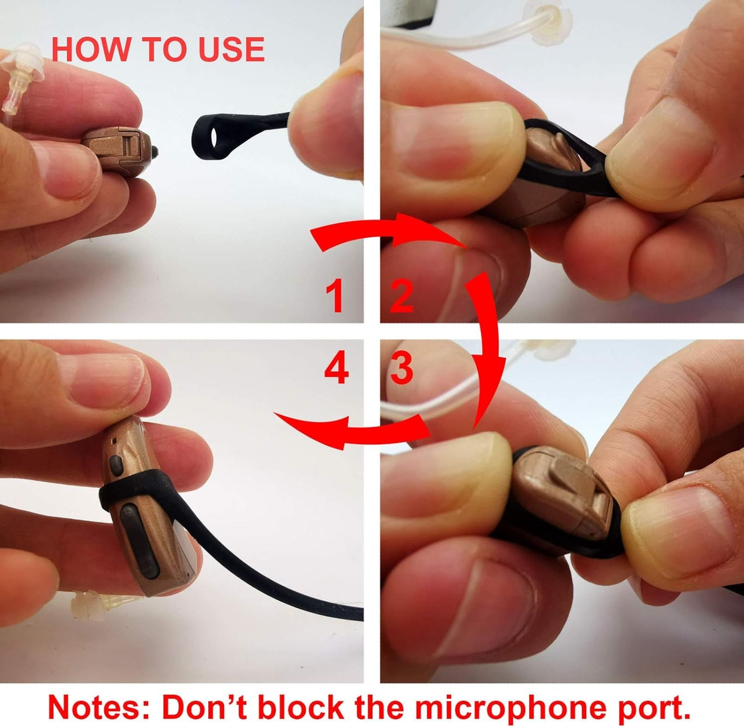 2 Pieces Hearing Aid Clip Anti-Lost Lanyard BTE 1 Count (Pack of 1), Black