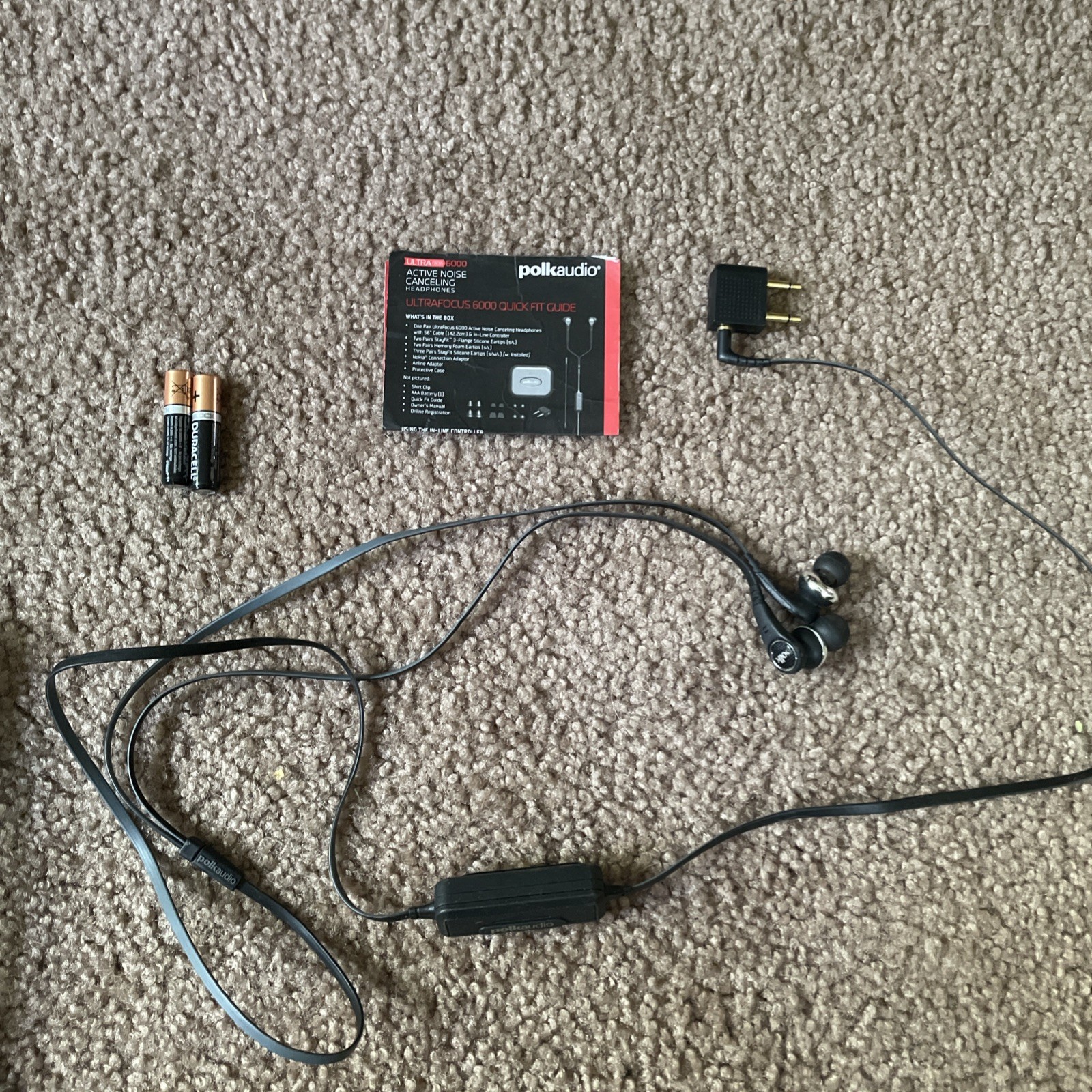 Polk Audio Noise Canceling Headphones Earbuds & Battery Active Ultra Focus 3000