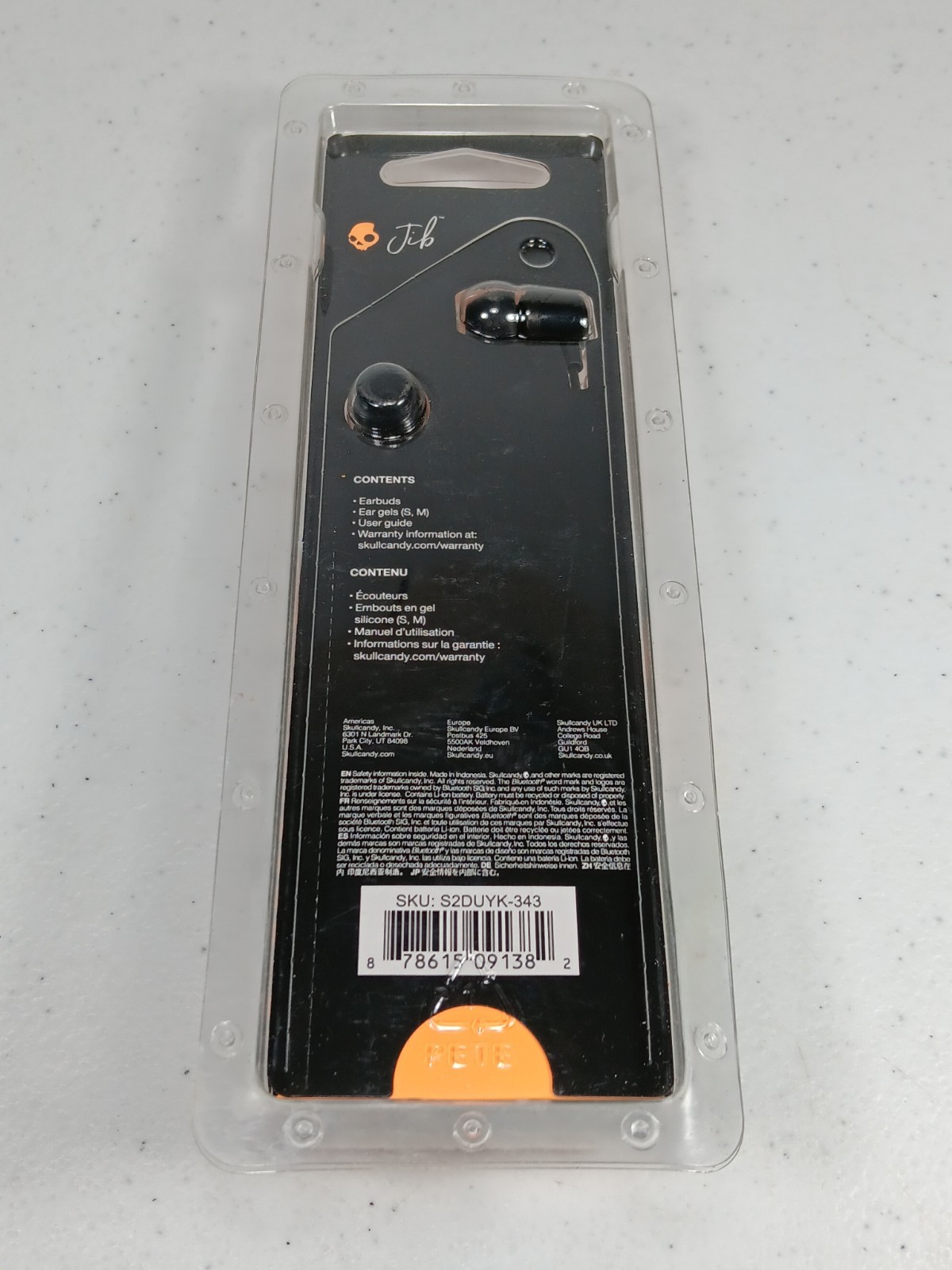 Skullcandy Jib In-Ear Earbuds with Microphone – True Black S2DUYK-343 Brand New