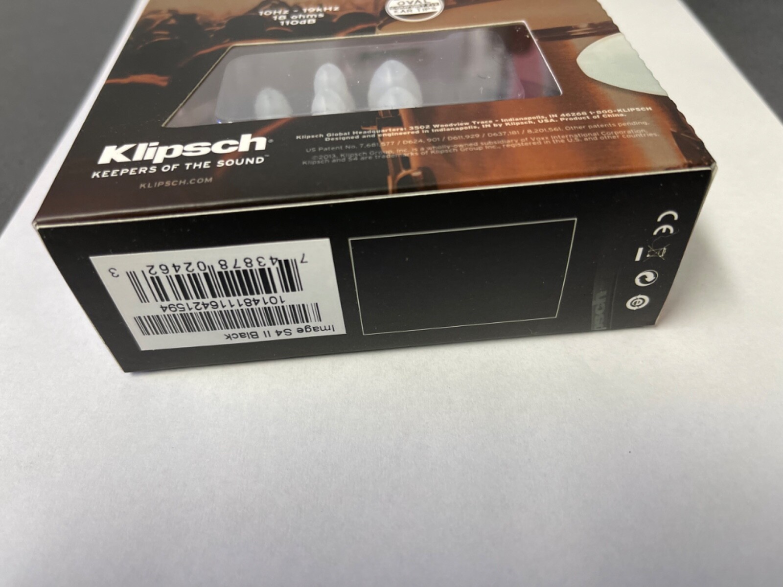 Klipsch IMAGE S4 II In-Ear Enhanced Bass Noise-Isolating Headphone, Black