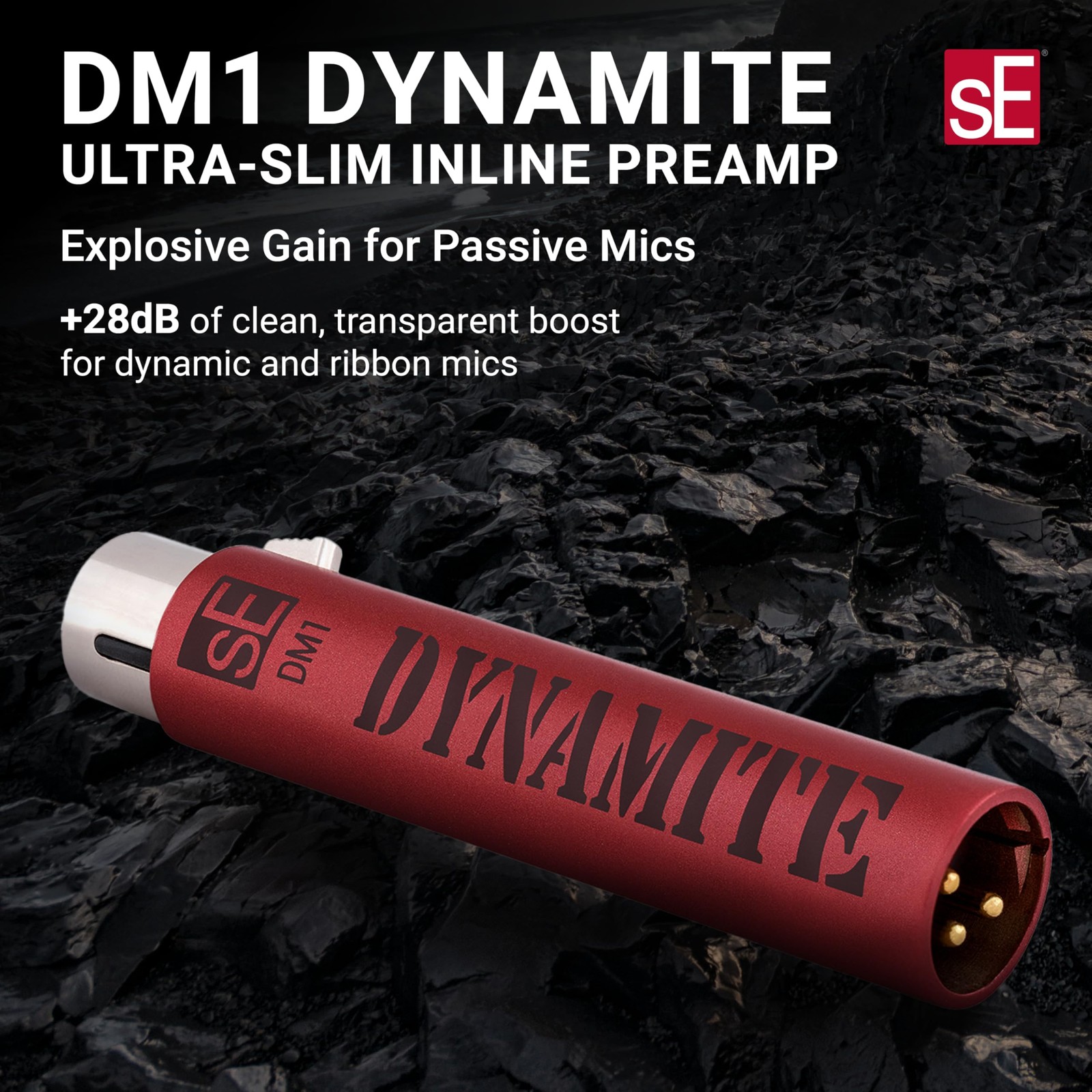 SE ELECTRONICS DM1 Dynamite Ultra-Slim Inline Microphone Preamp for