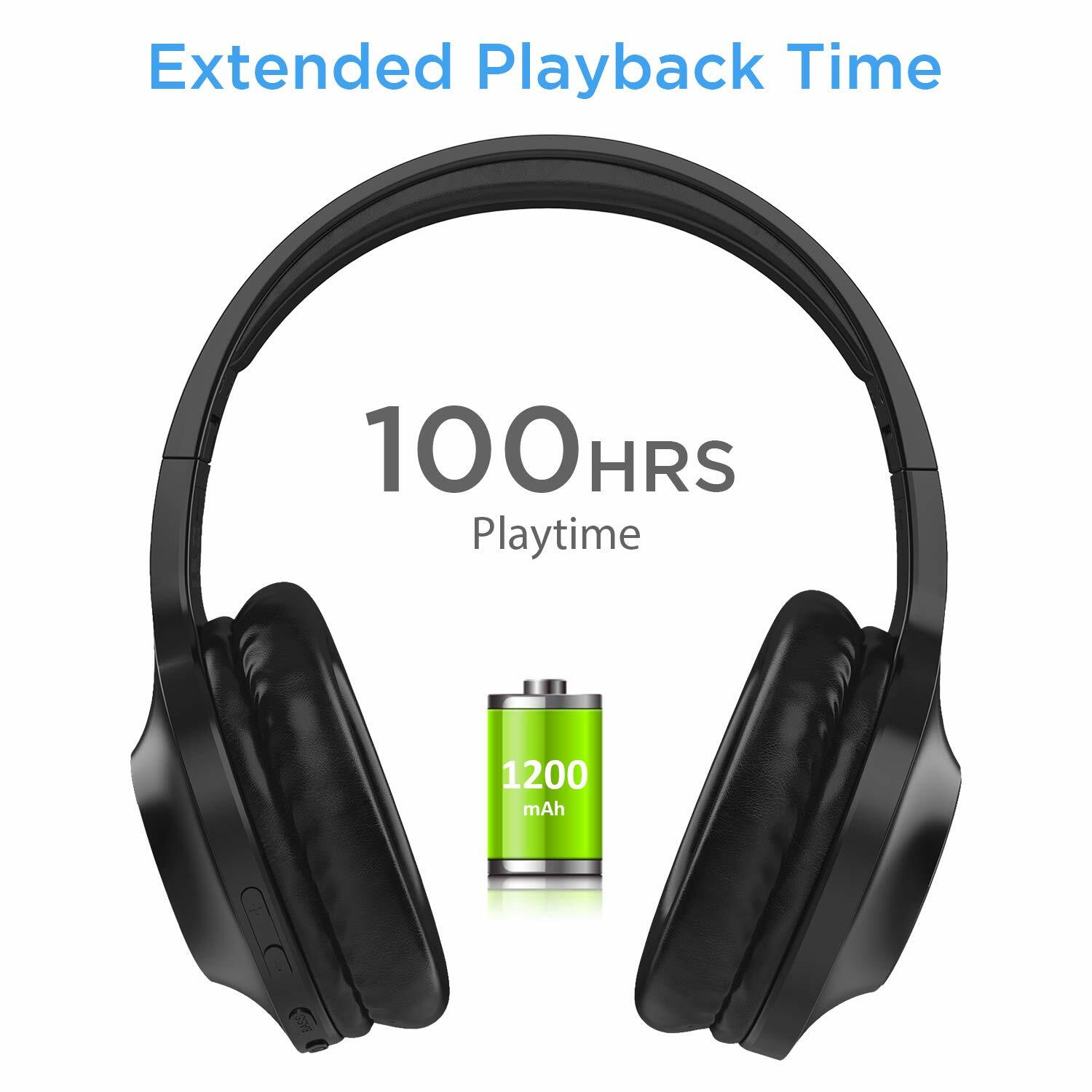 LETSCOM H10 Bluetooth Headphones Over The Ear Deep Bass Hi-Fi Sound Built-in Mic