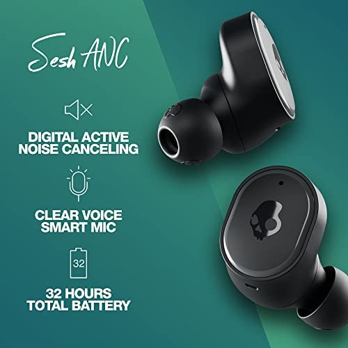 Sesh ANC Wireless Earbuds, Bluetooth Headphones, Noise Cancelling, Up to Black