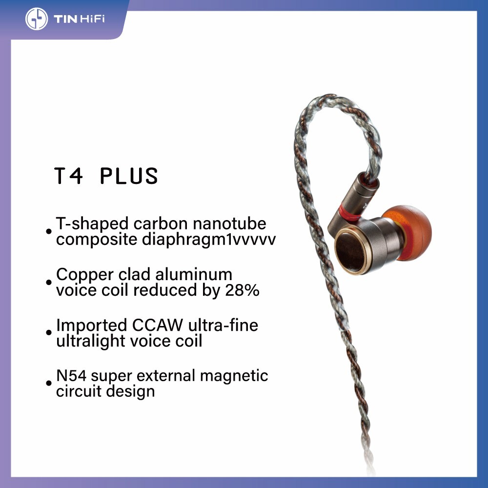 TINHIFI T4 Plus Third-generation Carbon Nanotube Composite Diaphragm Earphone