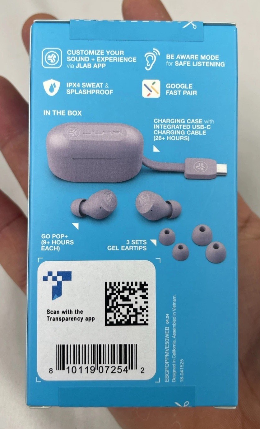 JLab GO Air POP True Wireless Earbuds-Mauve Pink Fast Shipping!!