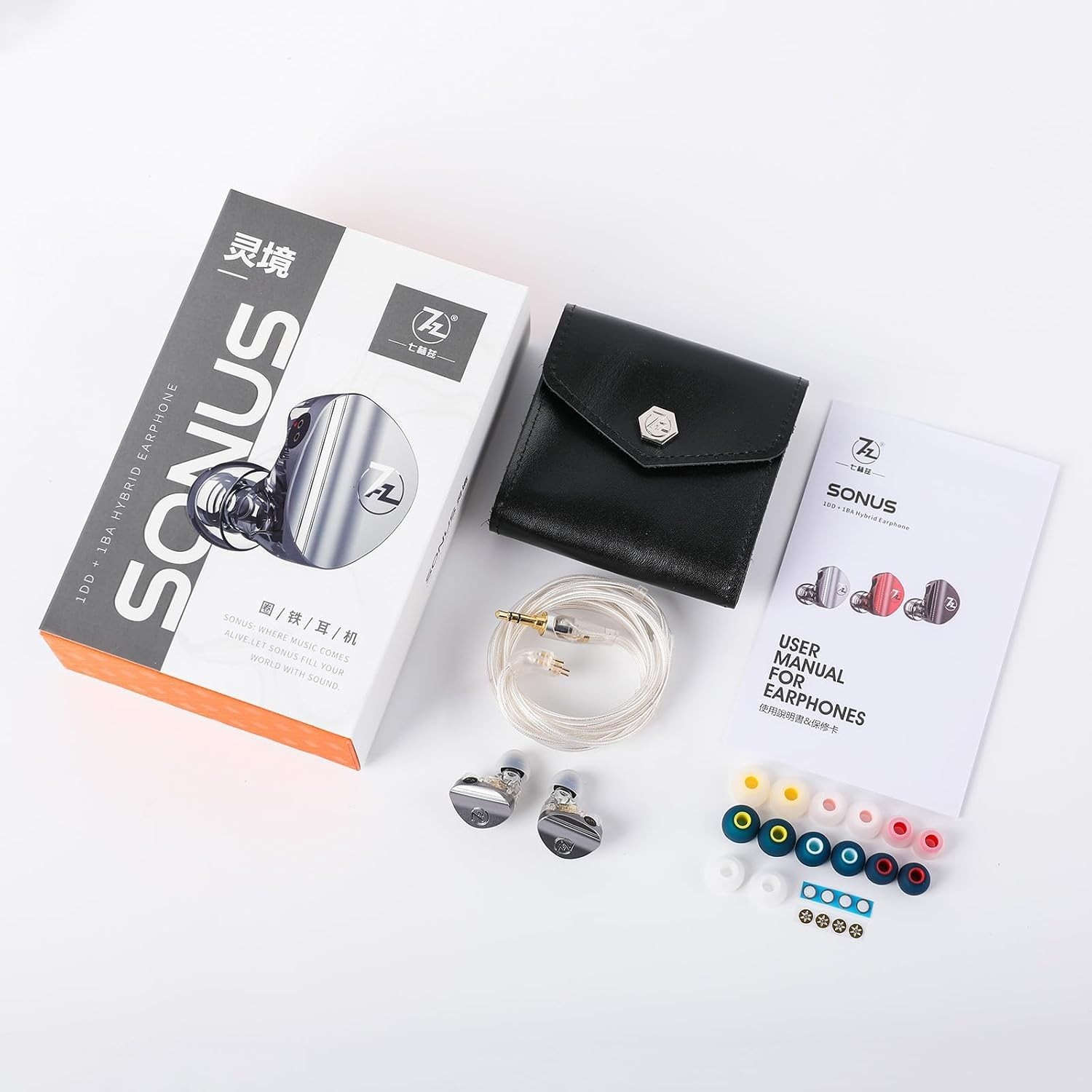 SONUS Audiophile In-Ear Monitors, 10-20kHz Freq Response, Aluminum Cavity Grey