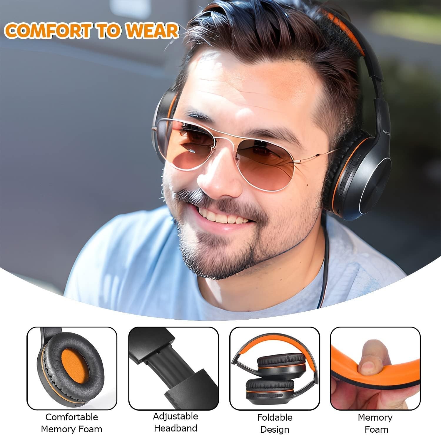 Over Ear Bluetooth Headphones with 68 Hours Playtime and Sound Isolation