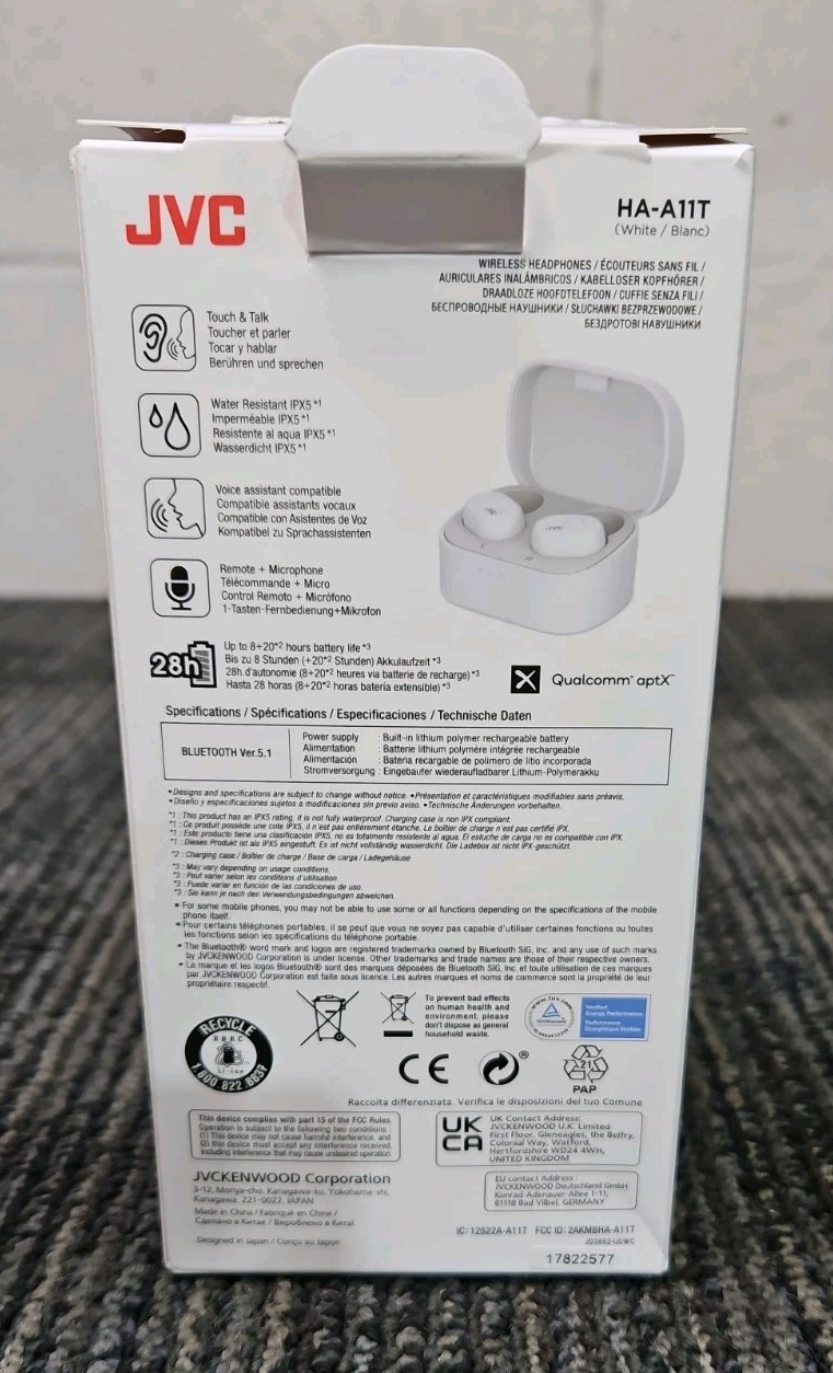 JVC HA-A11T Marshmallow True Wireless Earbuds – White