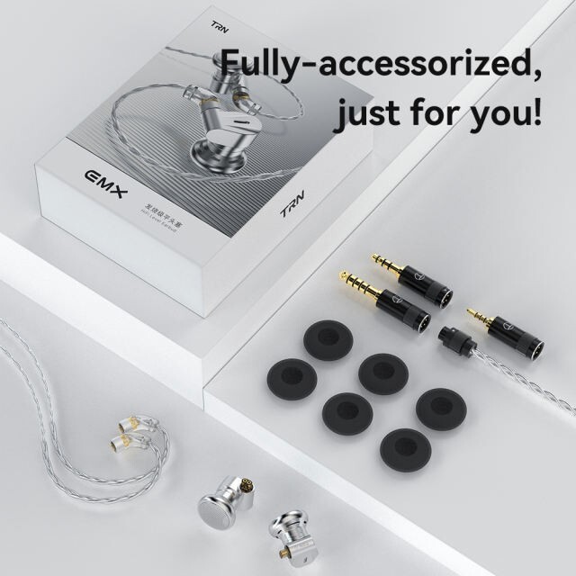 TRN EMX 14.2mm Driver Flat Head Bass Metal In-Ear Earphone Replaceable Cable