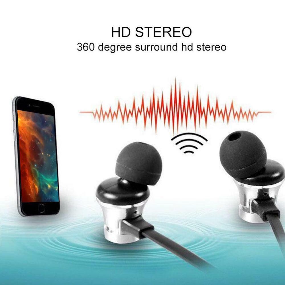 BLUETOOTH 4.2 HEADPHONES SPORT magnet stereo earphones headset mic rechargeable
