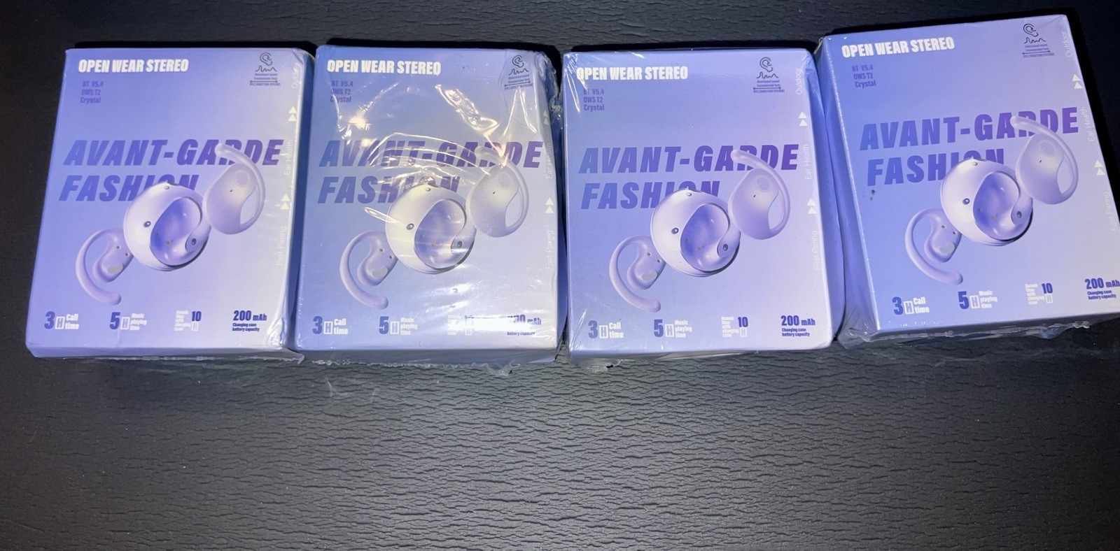 Lot of 4 OWS T2 Open Ear Wireless Earbuds Bluetooth 5.4 Headphones Sealed