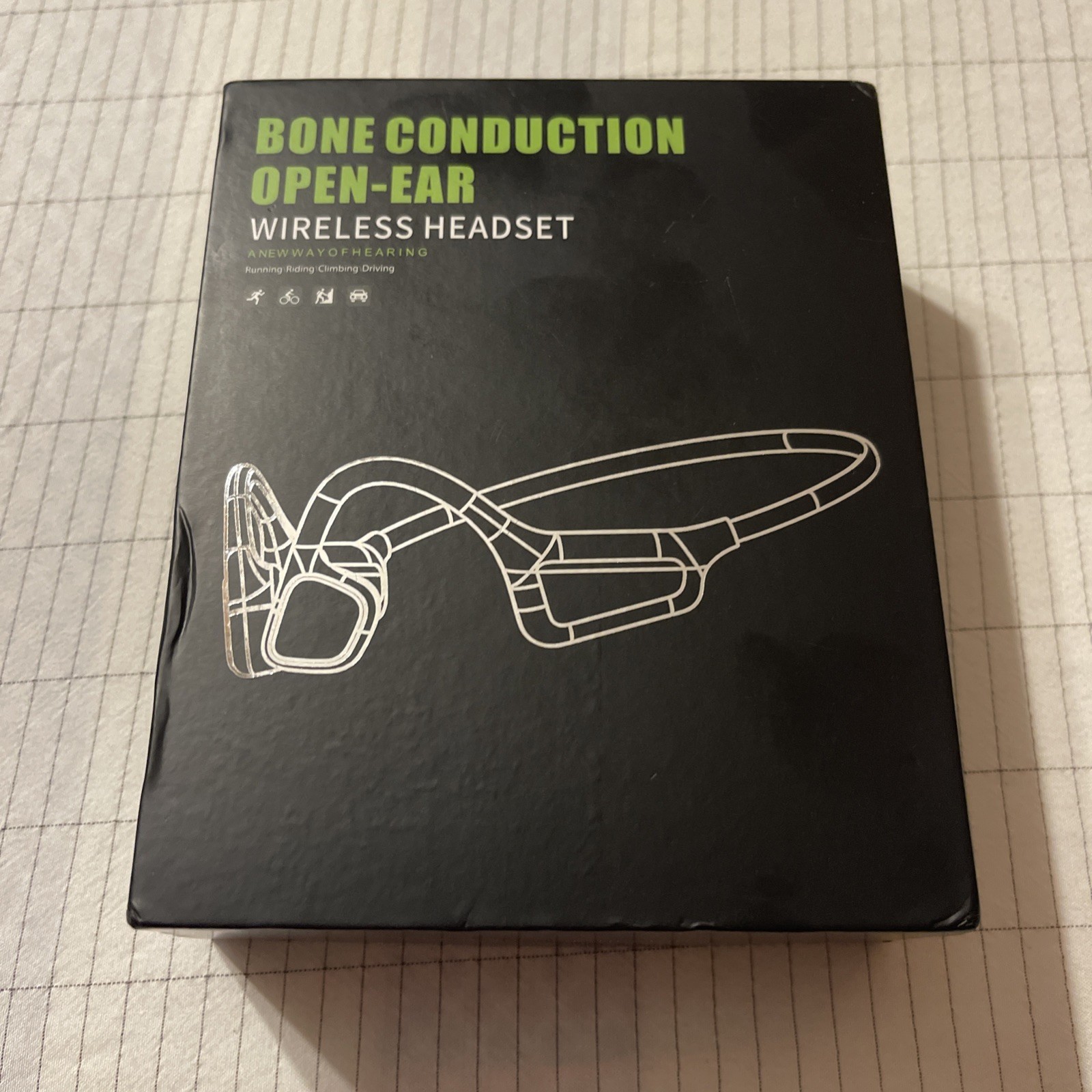Bone Conduction Open-Ear Bluetooth Wireless Headset Running Neckband Black