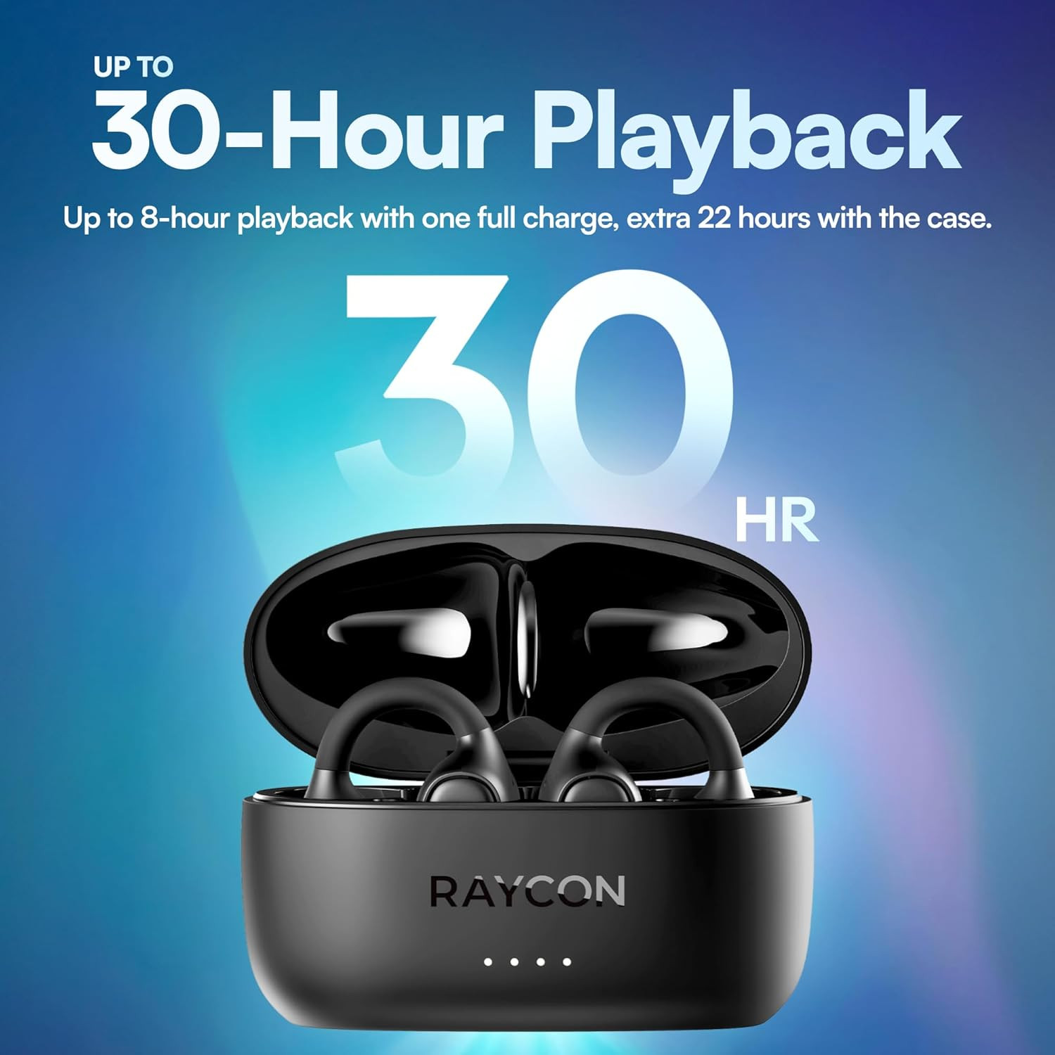 Everyday Clip on Earbuds – Open Ear Headphones, Lightweight Wireless Earbuds Blu