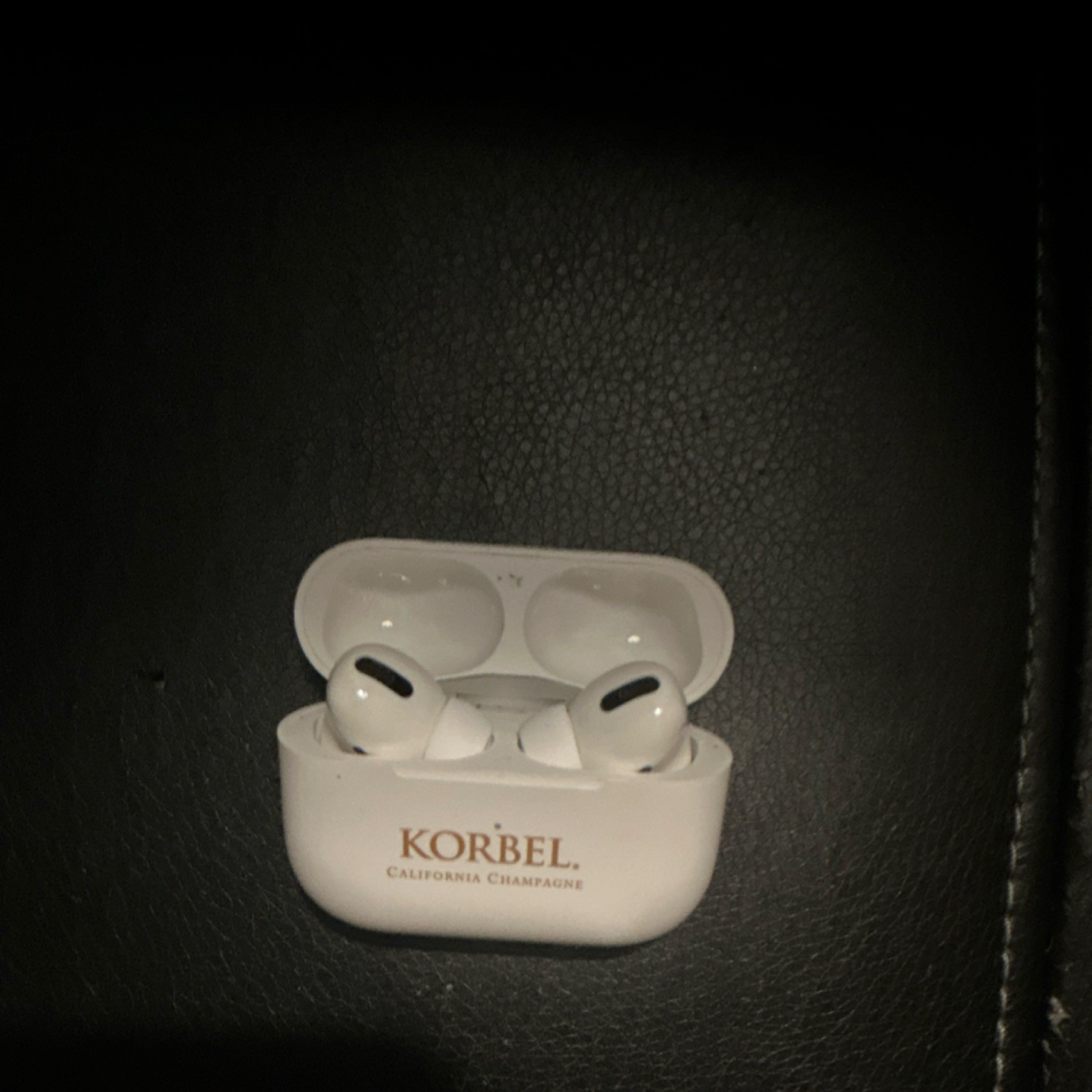 Korbel California Champagne Wireless In-Ear Earbuds White with Charging Case/Box