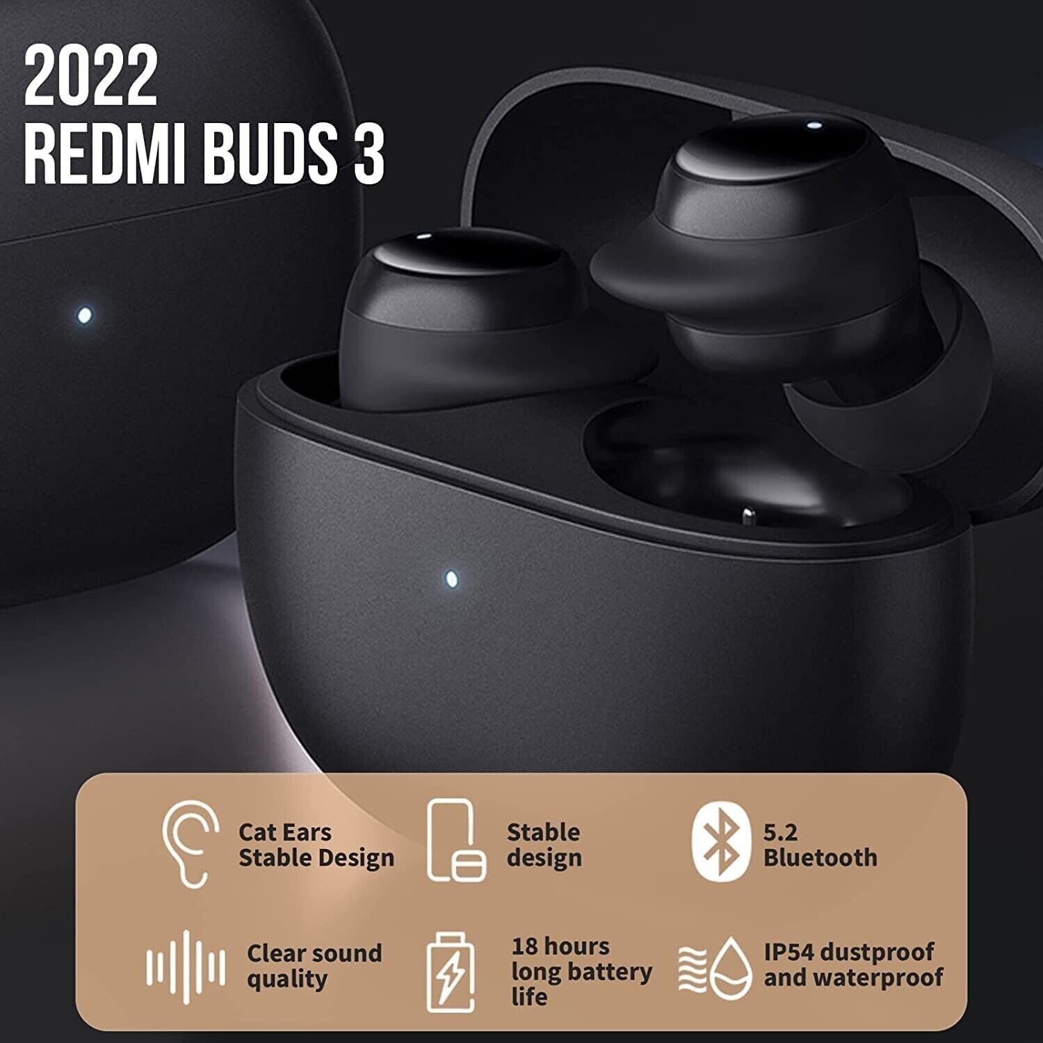 Headphones Xiaomi Redmi Buds 3 Lite Wireless Bluetooth 5.2 18 Hours Listen Ip6*