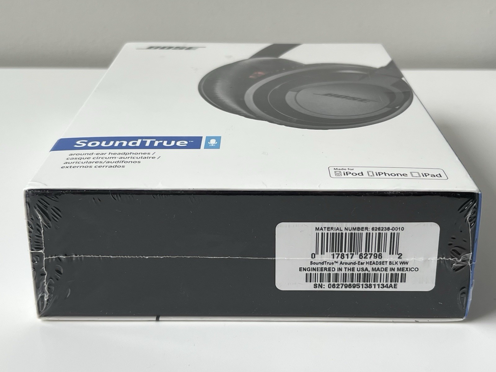 Bose SoundTrue Around-Ear Headphones Headset Apple iPhone Black FACTORY SEALED