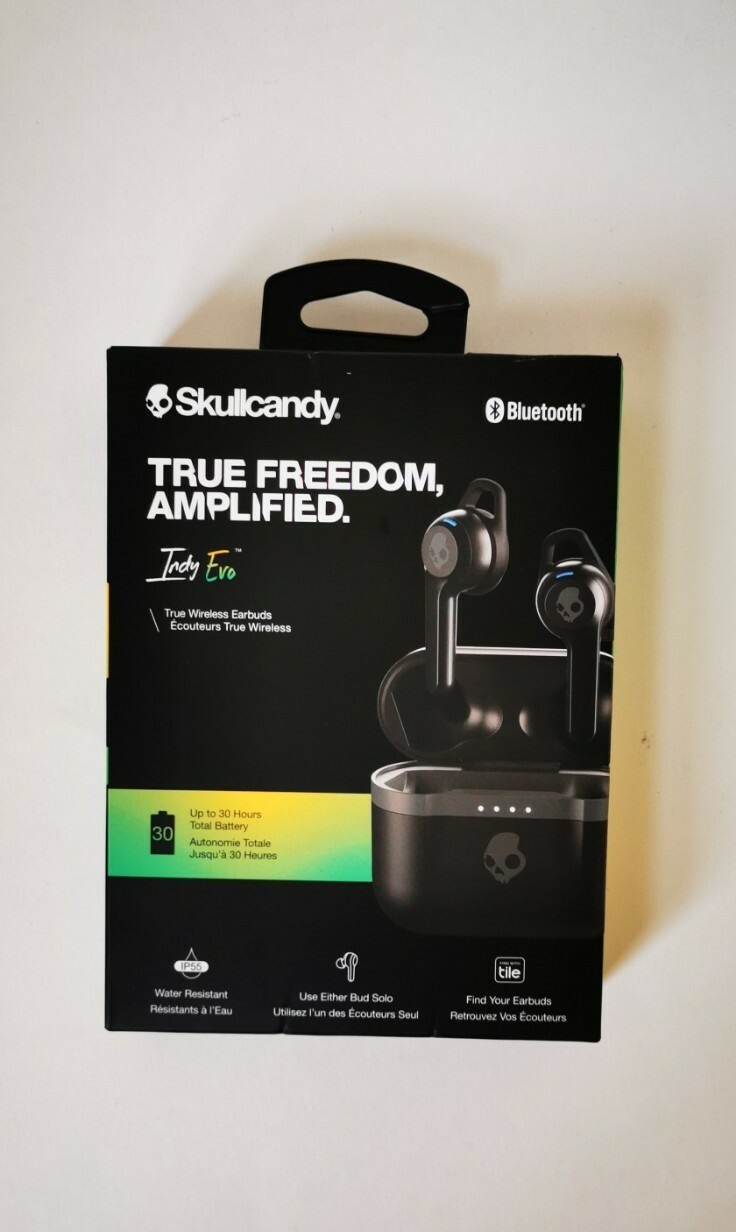 Skullcandy Indy Evo In-Ear Wireless Earbuds; Black – Rapid Charge – 30 hours