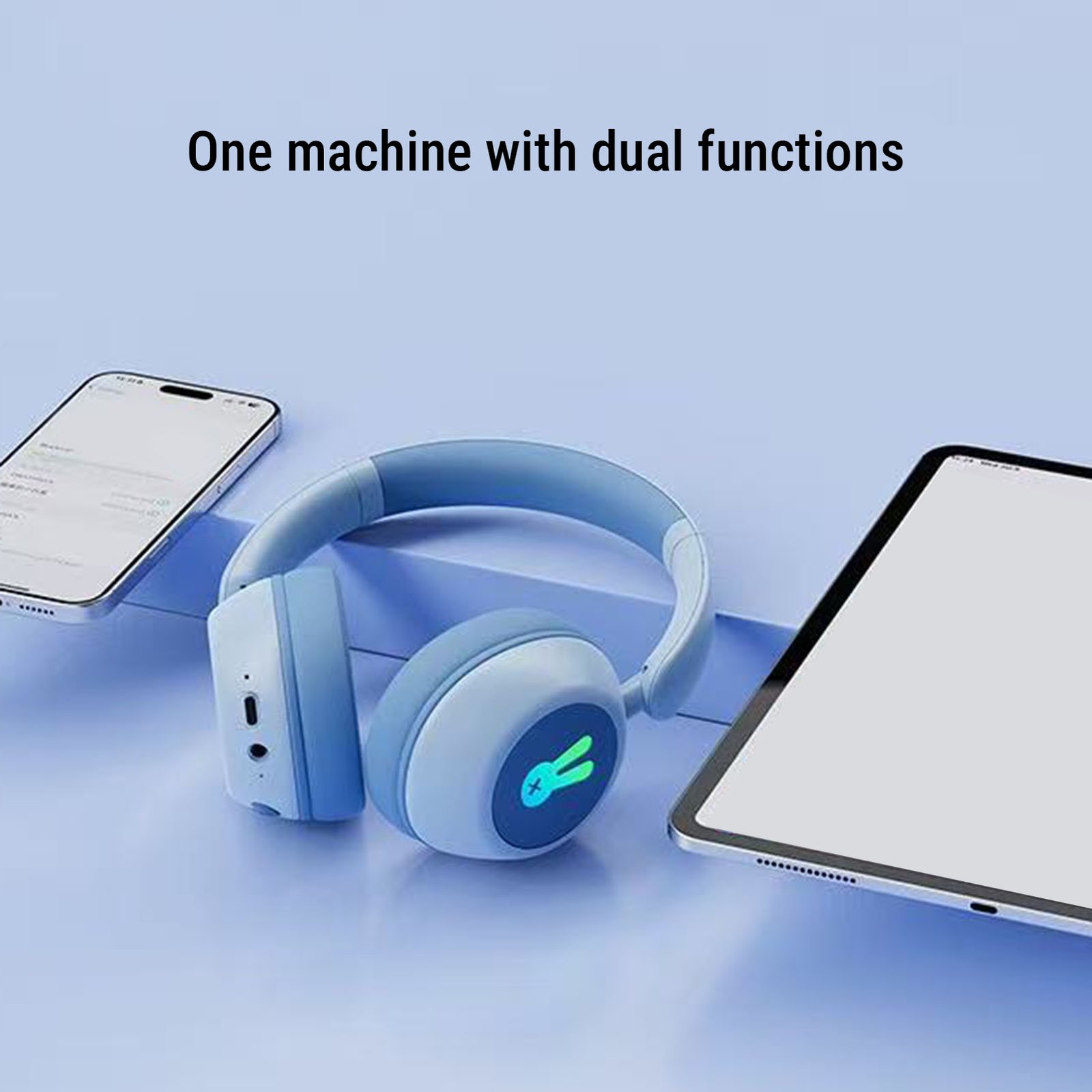 Kids Bluetooth Headphones Colorful LED Lights BT6.0 Wireless Wired 85/103dB JYRW