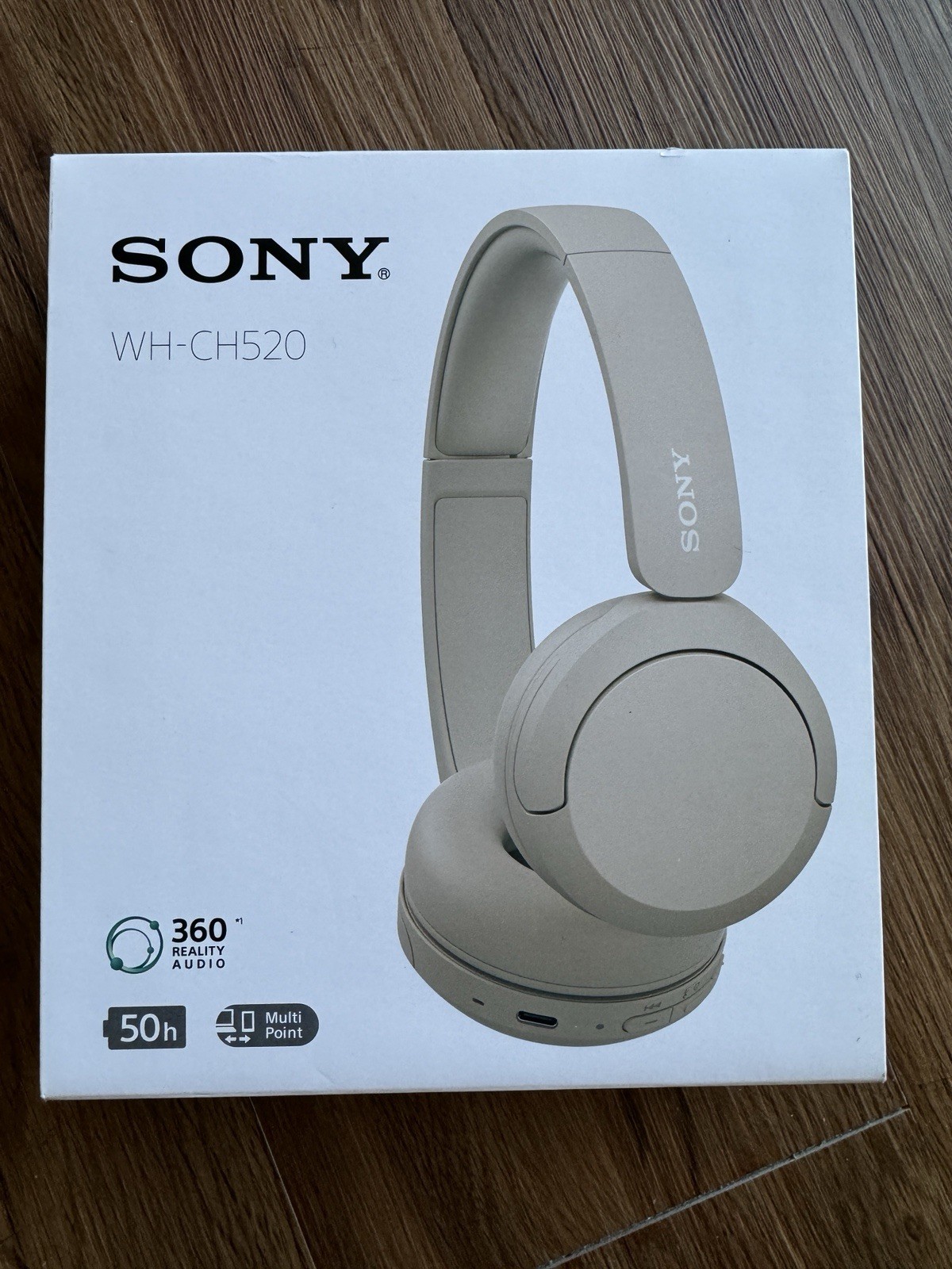 NEW SEALED Sony WH-CH520 Wireless Bluetooth Headphones 50Hr Charge On-Ear Beige