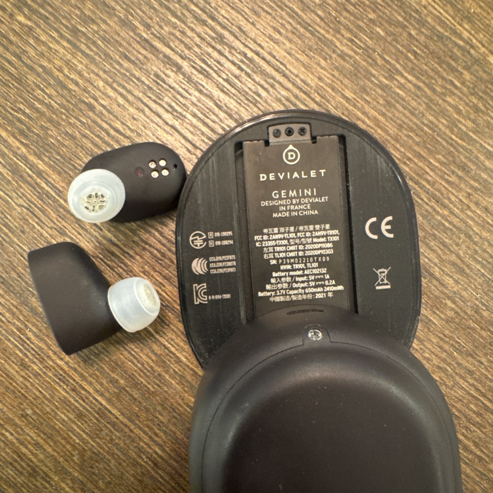DEVIALET GEMINI TL101 True Wireless Noise Cancelling Earbuds Black Wow Fast Ship