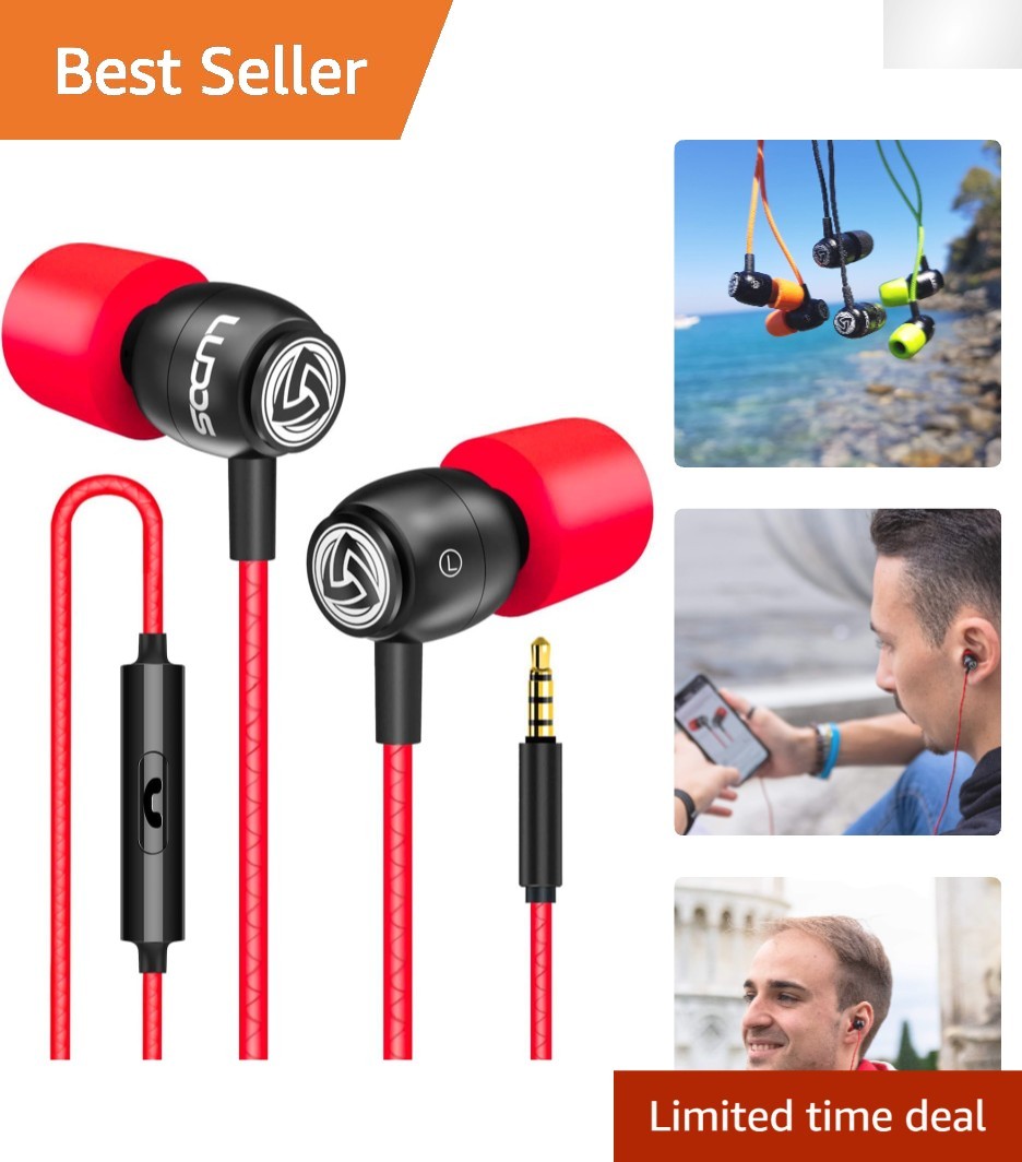 Wired Earbuds with Mic & Noise Isolation – Perfect for Kids & Adults