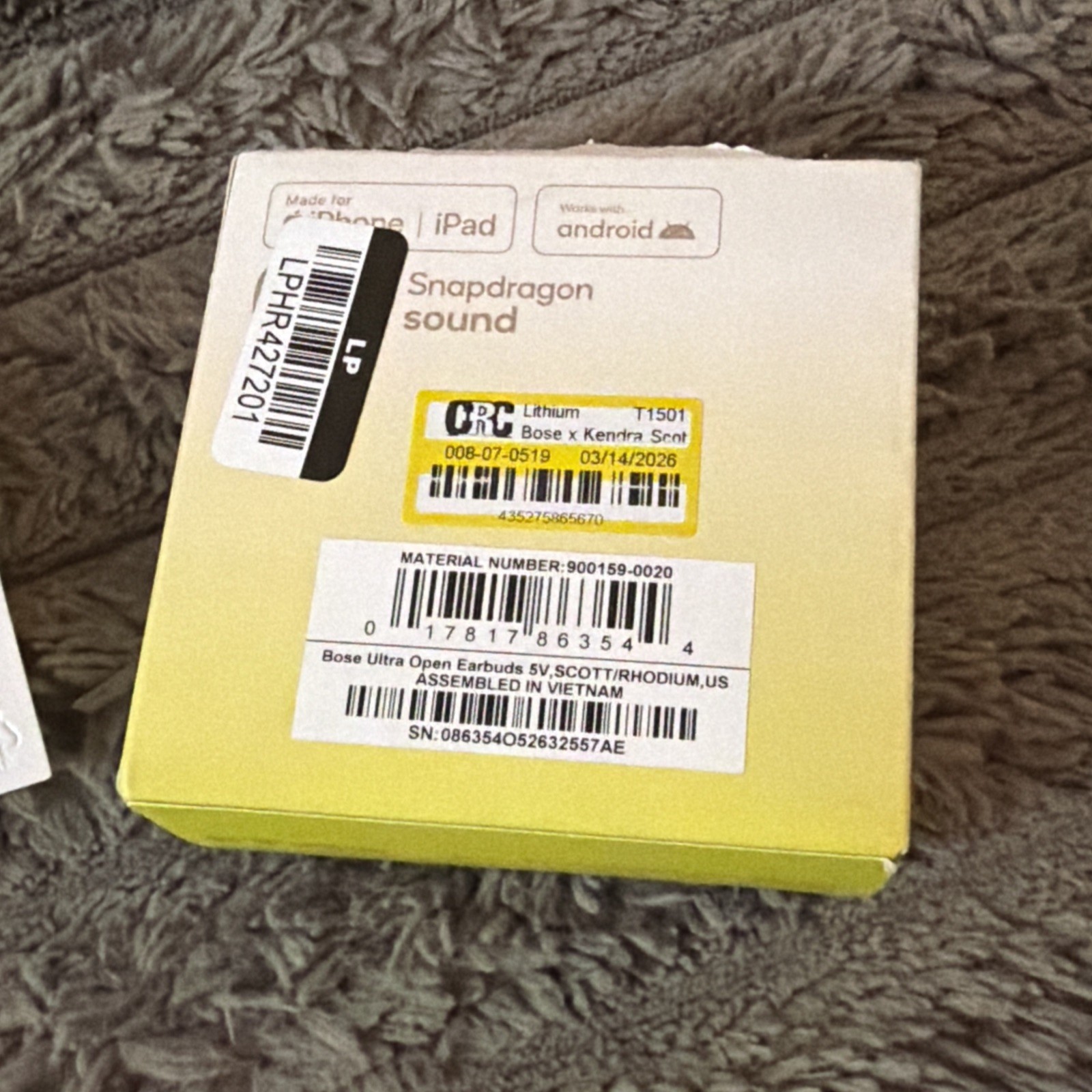 Bose x Kendra Scott Ultra Open Earbuds – Rhodium Filigree “Missing Charger”