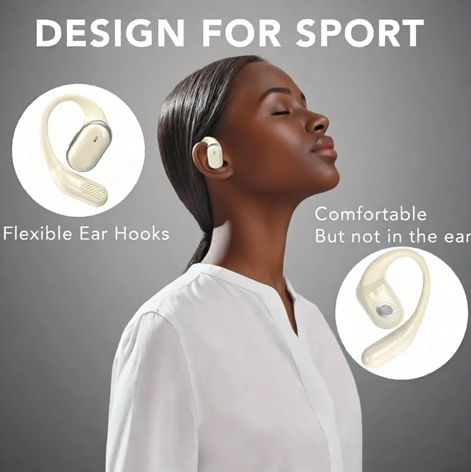 T6 Open Ear Wireless Earbuds ios android windows bluetooth type-c Color Black