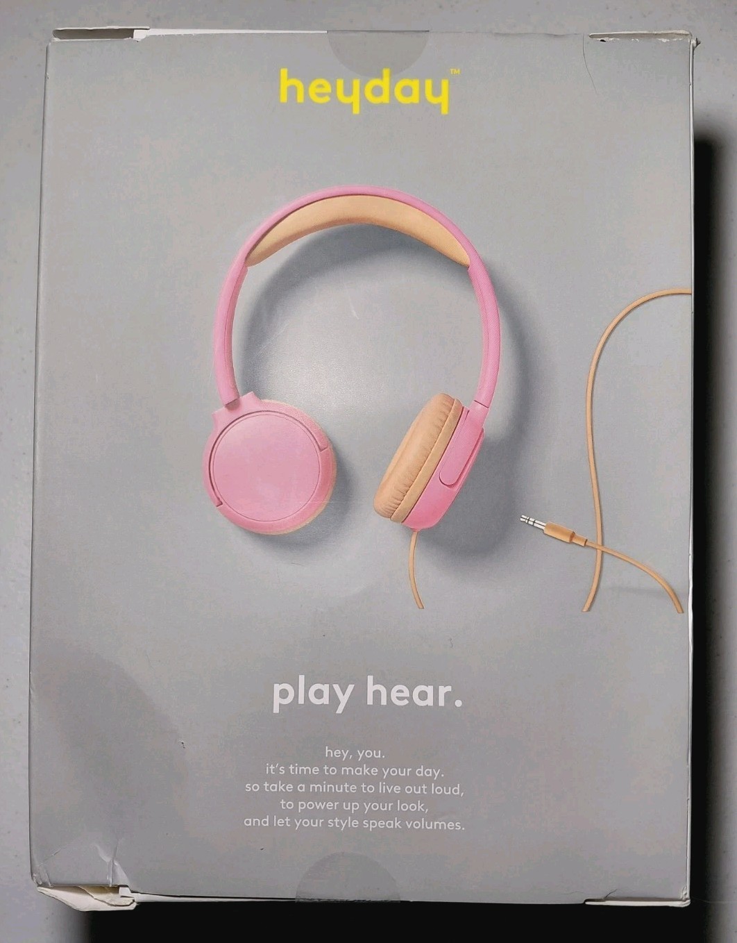 Heyday Wired On-Ear Headphones Soft Pink Orange 3.5mm Aux Plug