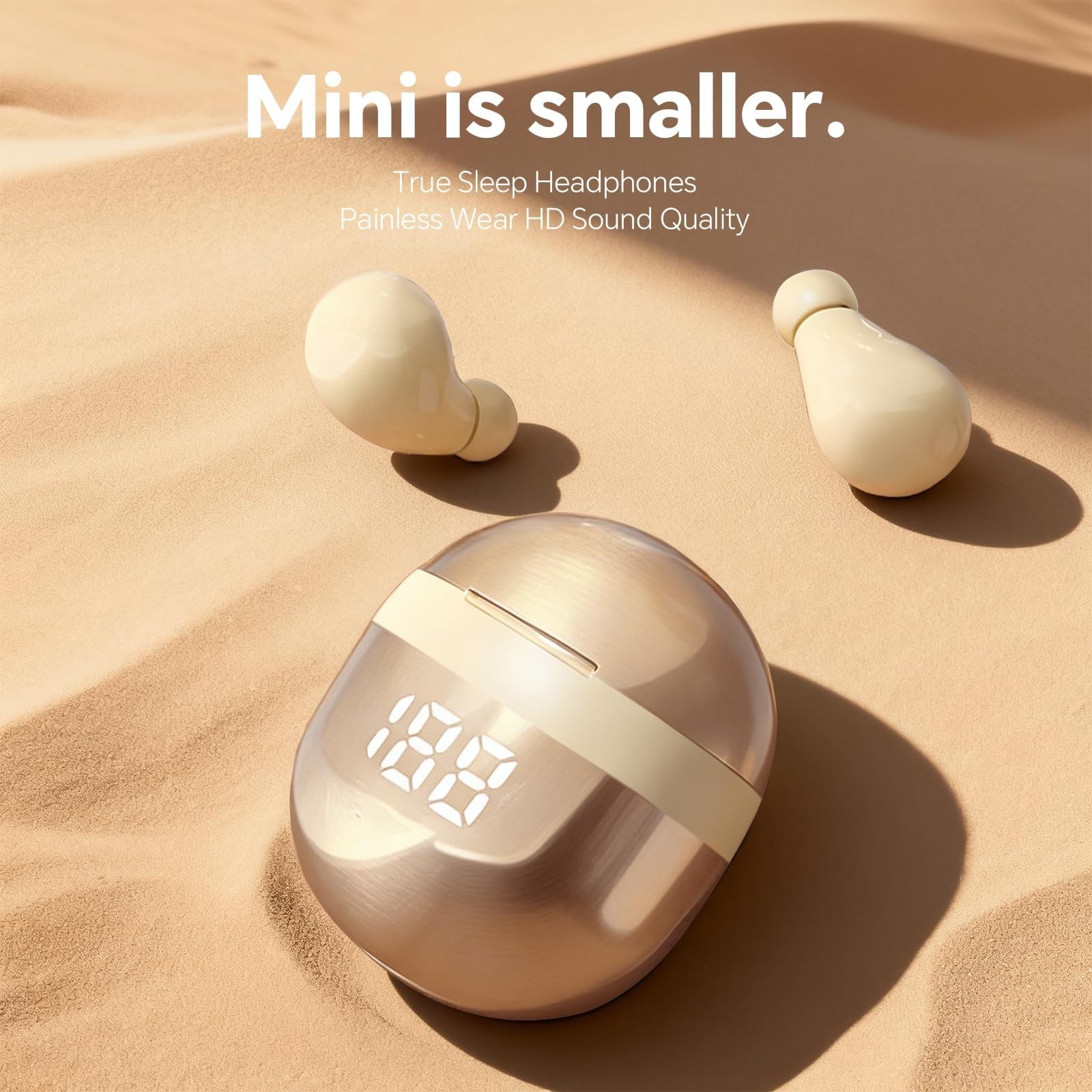 Xmenha Invisible Mini Small Earbuds Wireless Bluetooth, Skin Tone Beige