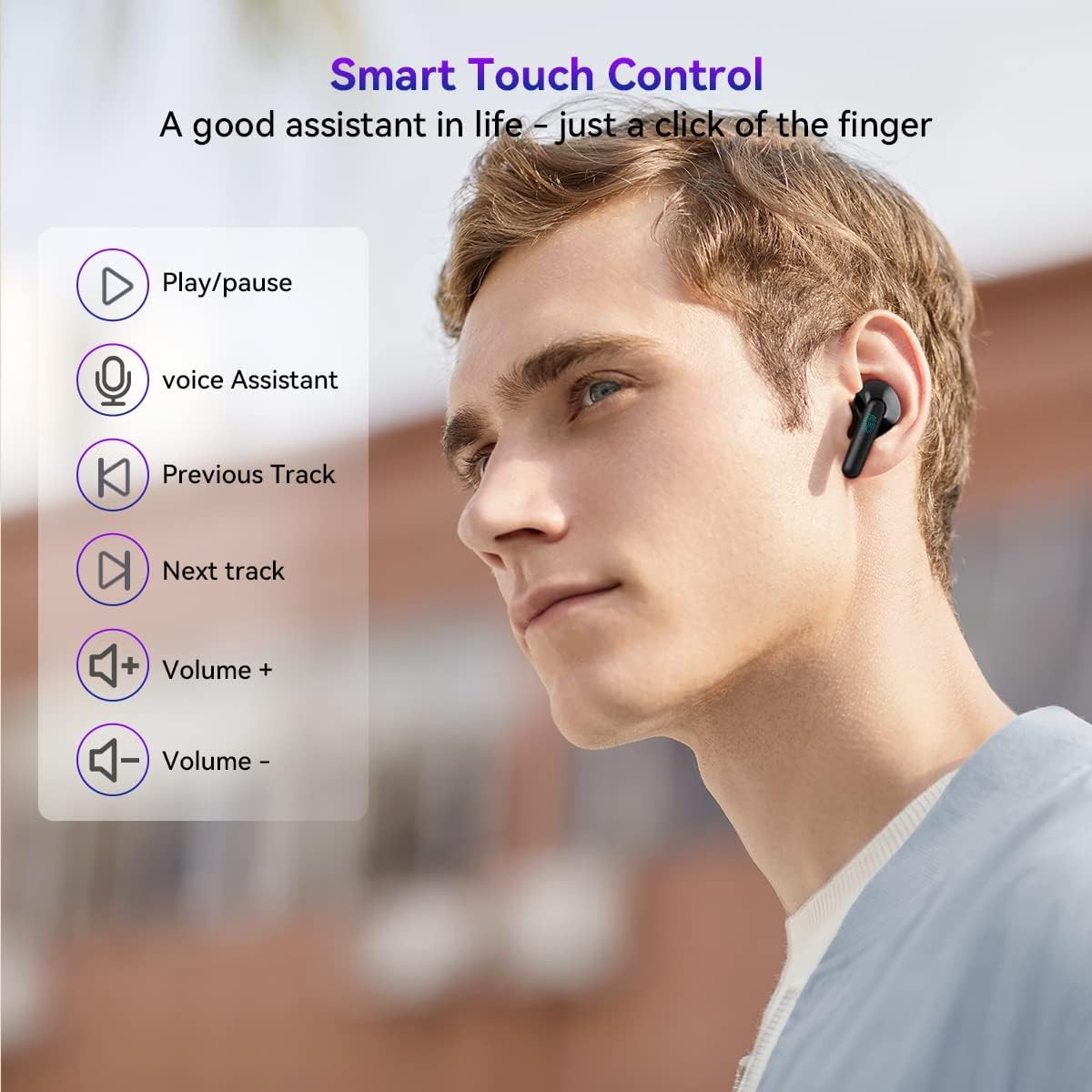 TWS Wireless Bluetooth 5.3 Earbuds Stereo Headset Noise Cancelling Trucker w/Mic