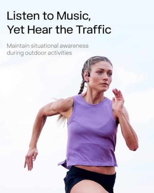 SHOKZ OpenRun Pro-Bone Conduction Headphones, Open-Ear Standard Black Modern