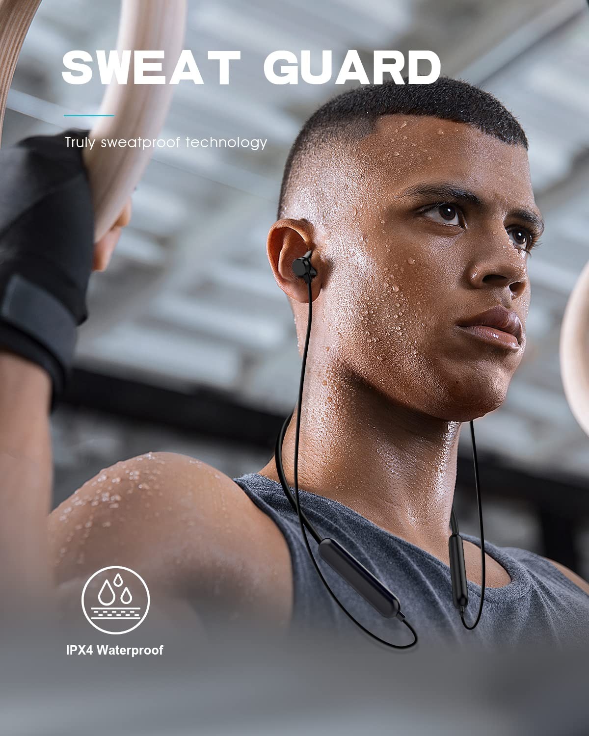 KLOKOL Bluetooth Headphones Neckband 20Hrs Playtime V5.0 small, Black