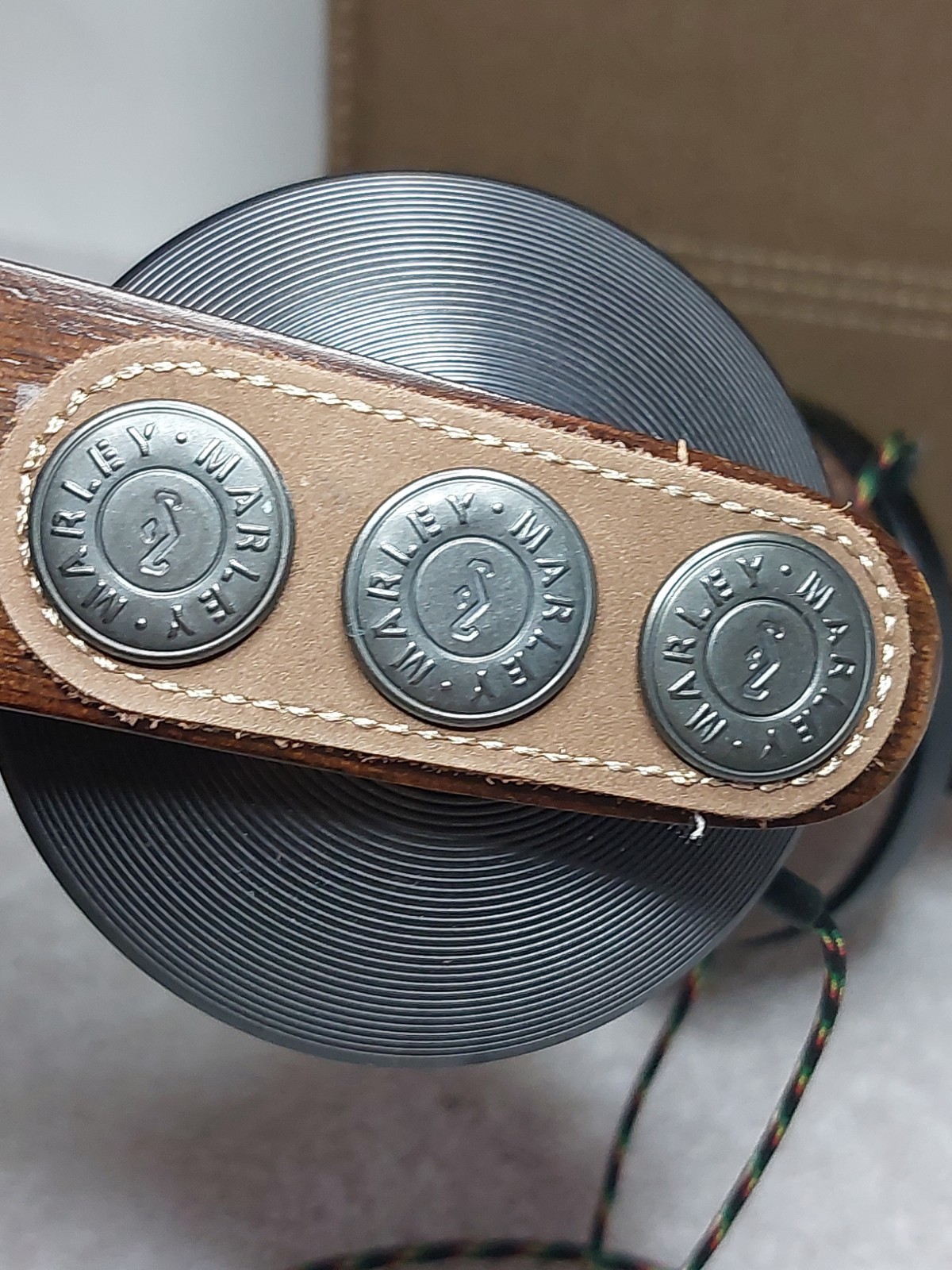 House of Marley Exodus On-Ear Wired Headphones-Harvest Brown Wood/Leather w/Bag