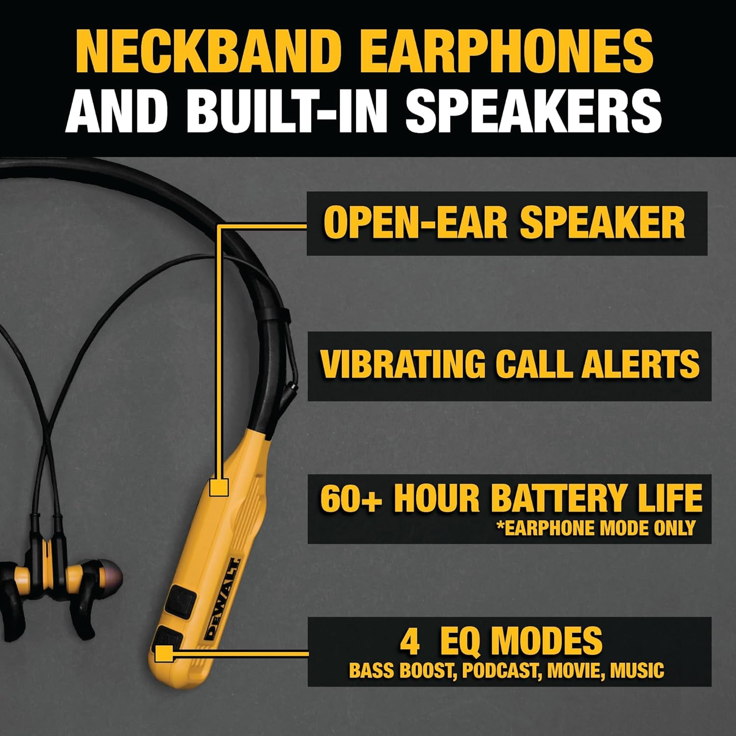 2-in-1 Neckband Bluetooth Headphones w/Speakers Wireless Music & Calls FREE SHIP