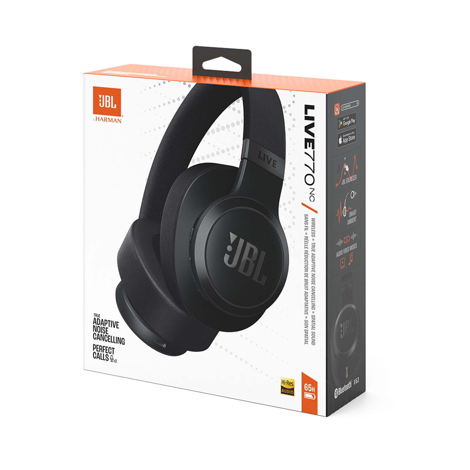 JBL Live 770NC, Adaptive Noise Cancelling Wireless Over-Ear Headphones.