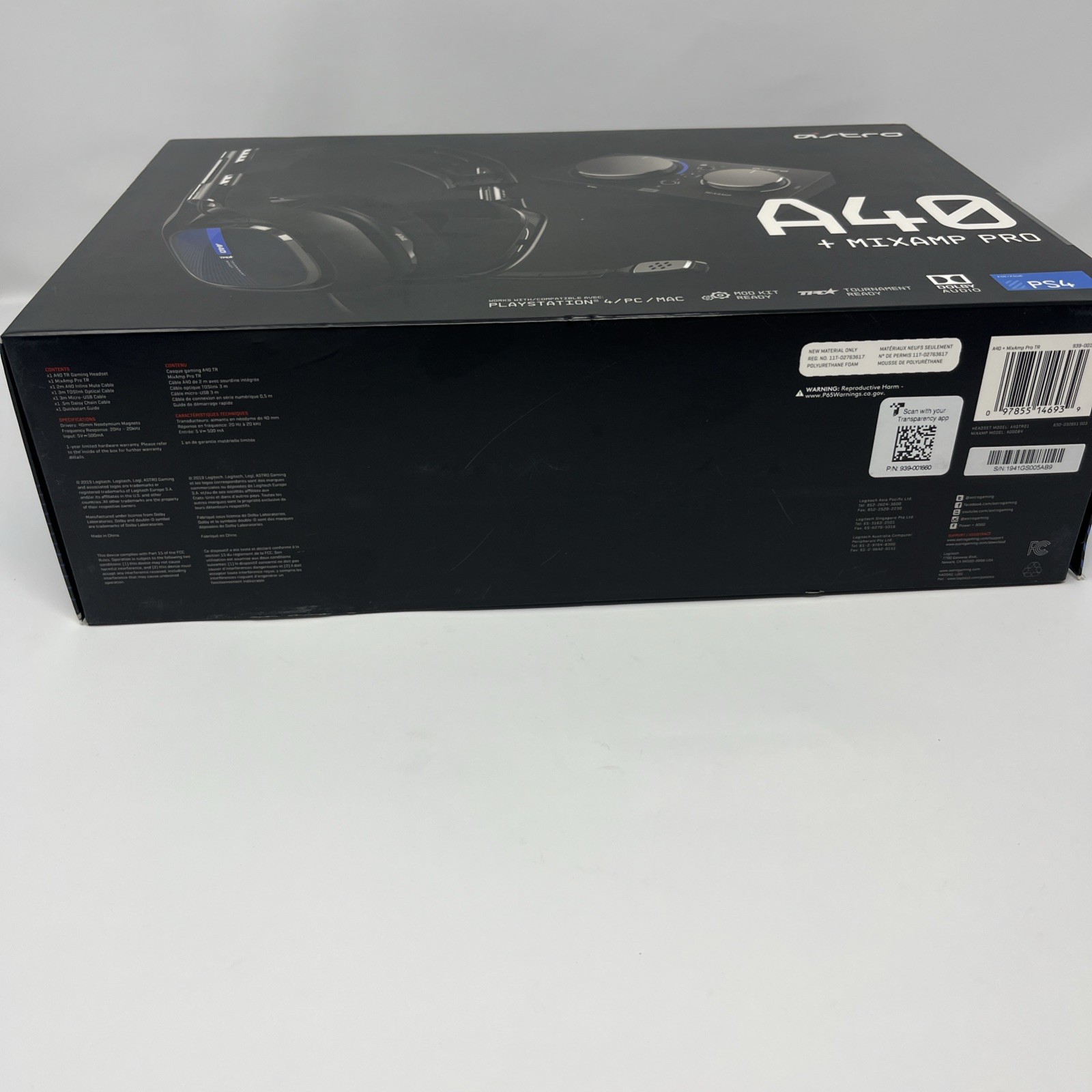 Astro A40 + Mixamp Pro Wired Gaming Headset PS4/PC Black A40T401 Mixamp A00084