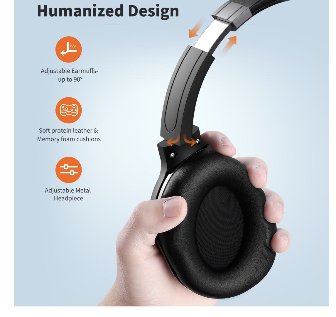 VILINICE Noise Cancelling Headphones, Wireless Bluetooth Over Ear Headphones